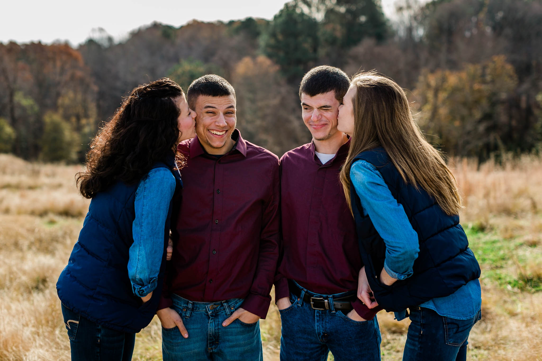 Funny photo of sisters and brothers | Raleigh Family Photographer | By G. Lin Photography