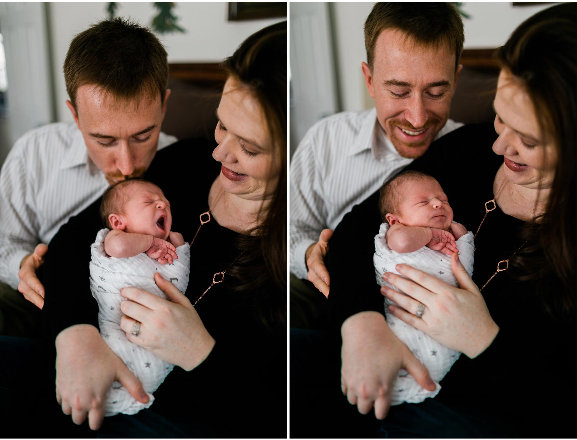 Baby yawning during newborn session | Durham Newborn Photographer | By G. Lin Photography