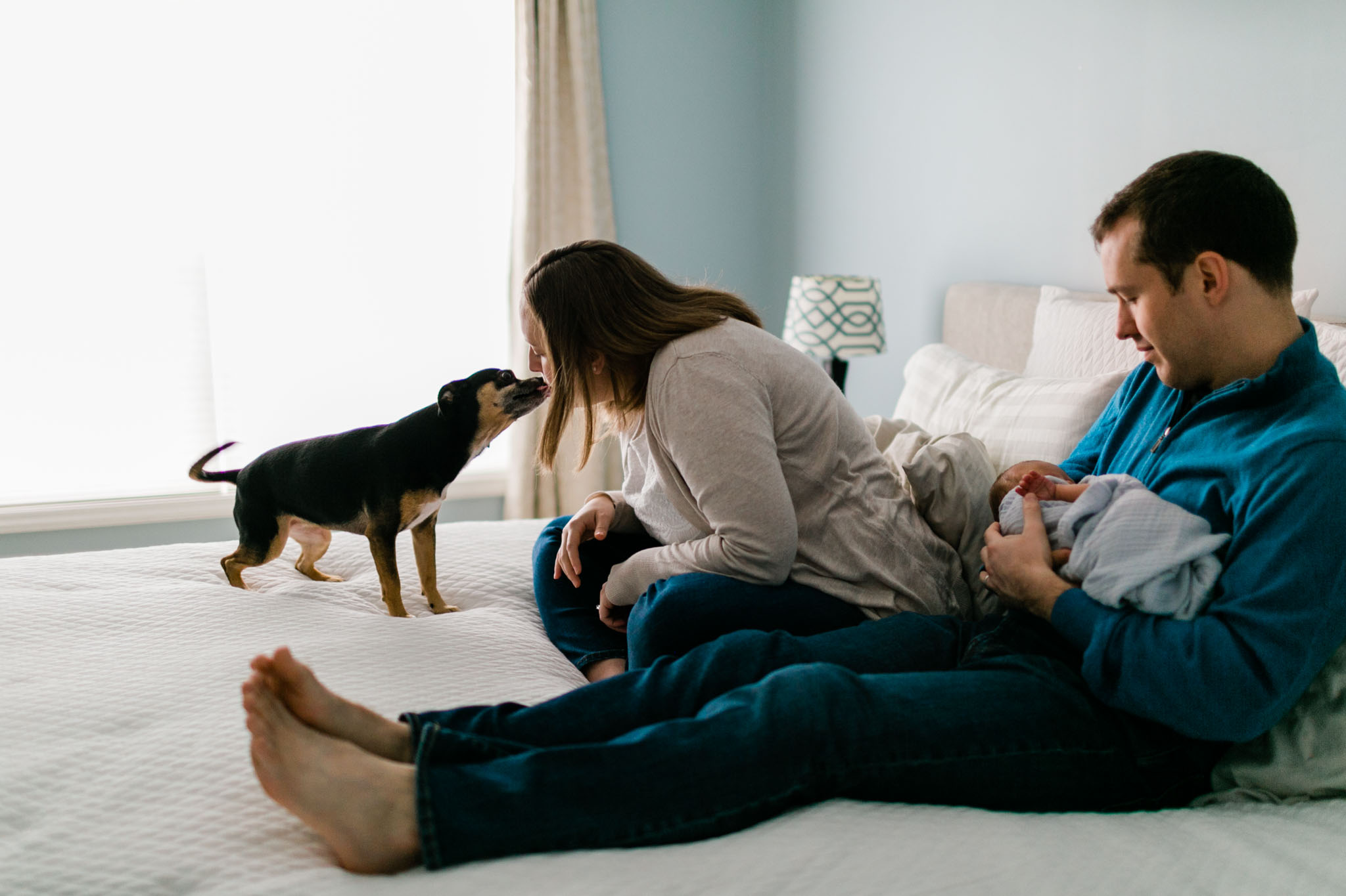 Lifestyle newborn session at home | Raleigh Newborn Photographer | By G. Lin Photography