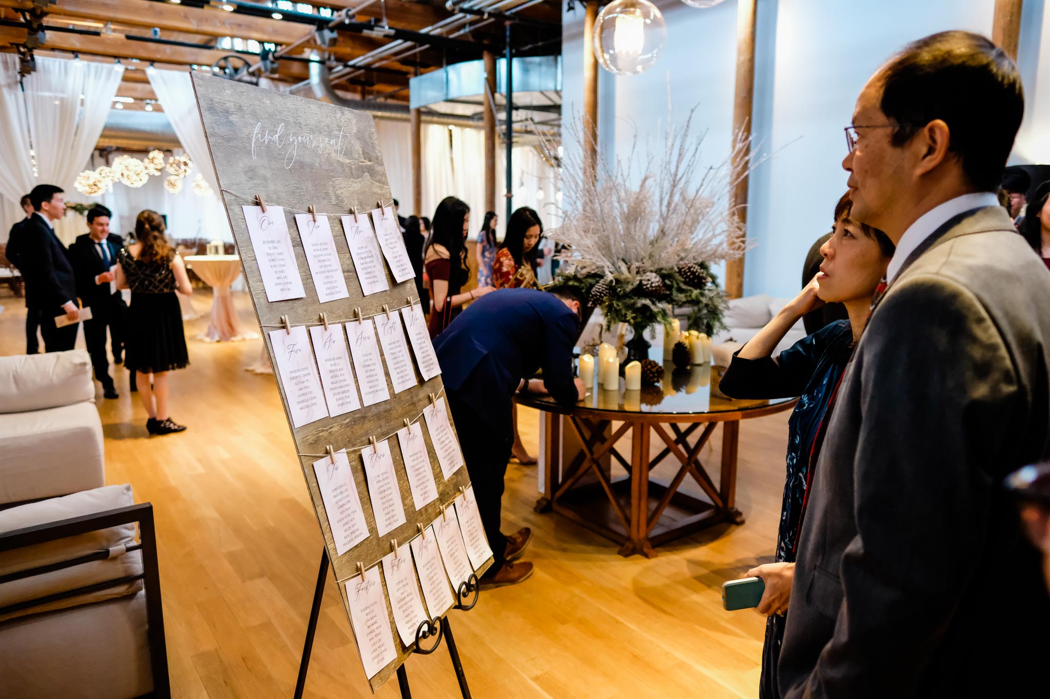 Find your seat sign | The Cotton Room Wedding Photography | Durham Wedding Photographer | By G. Lin Photography