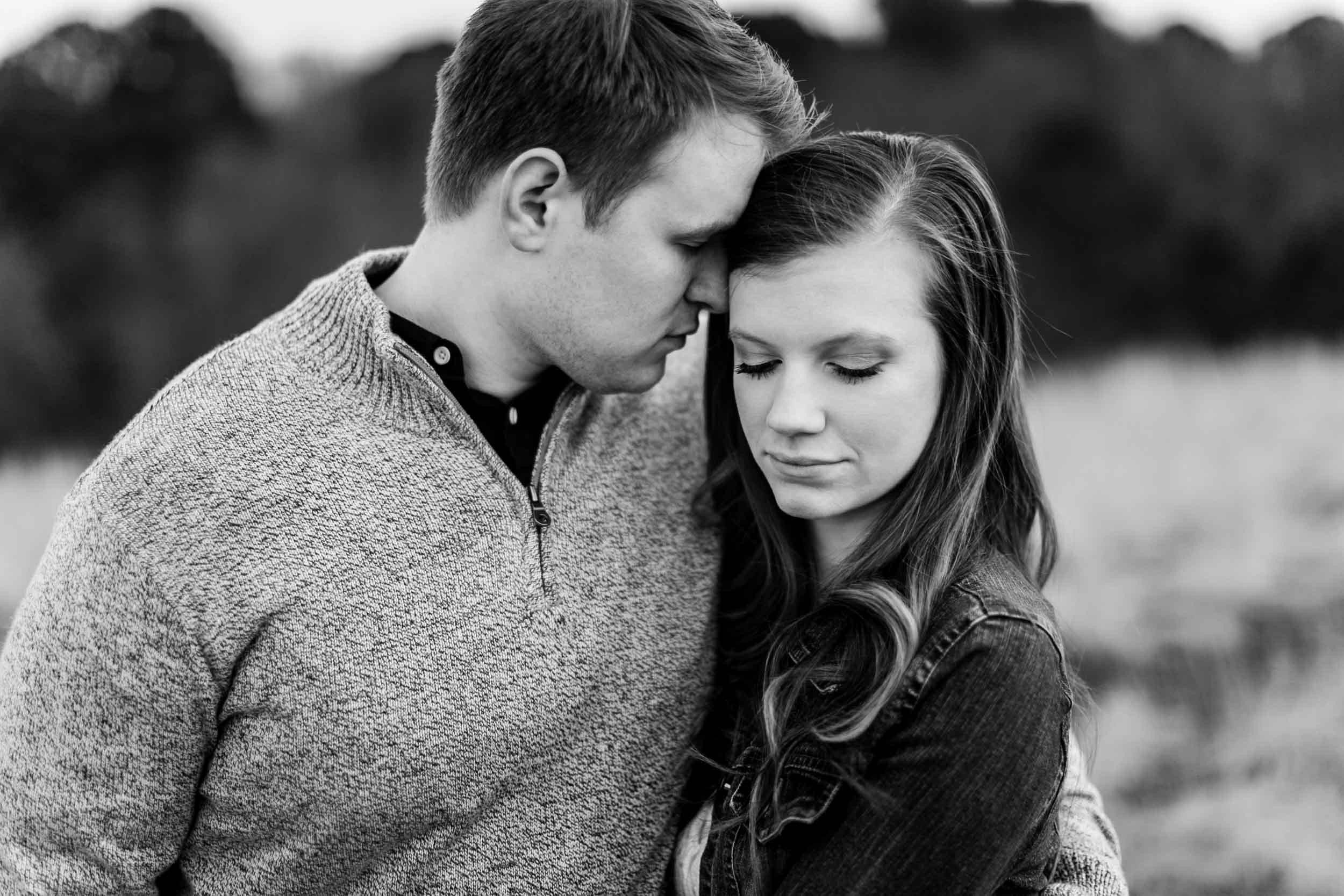 Black and white engagement photo | Durham Wedding Photographer | By G. Lin Photography