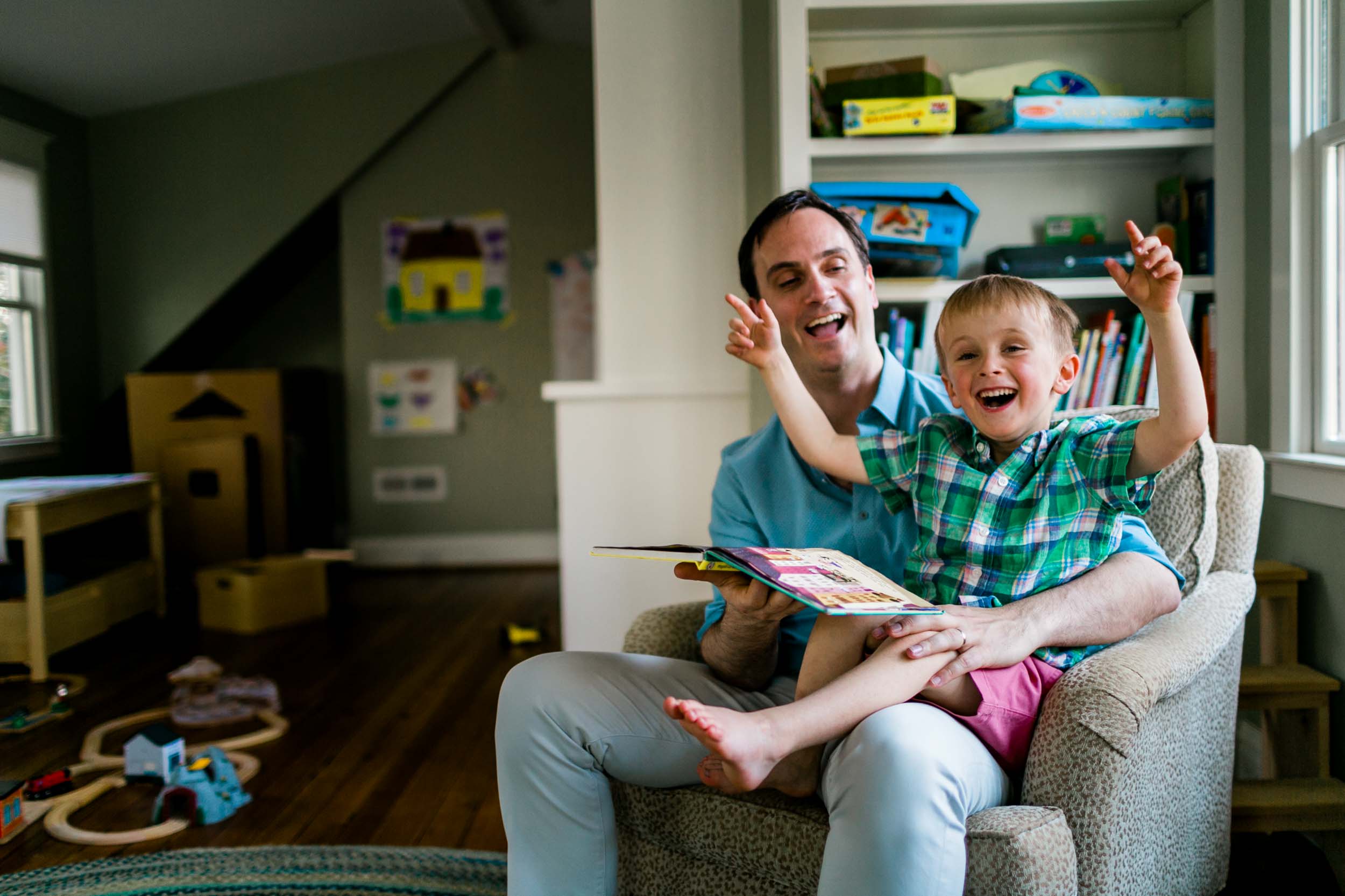 Candid photo of boy conducting | Durham Family Photographer | By G. Lin Photography