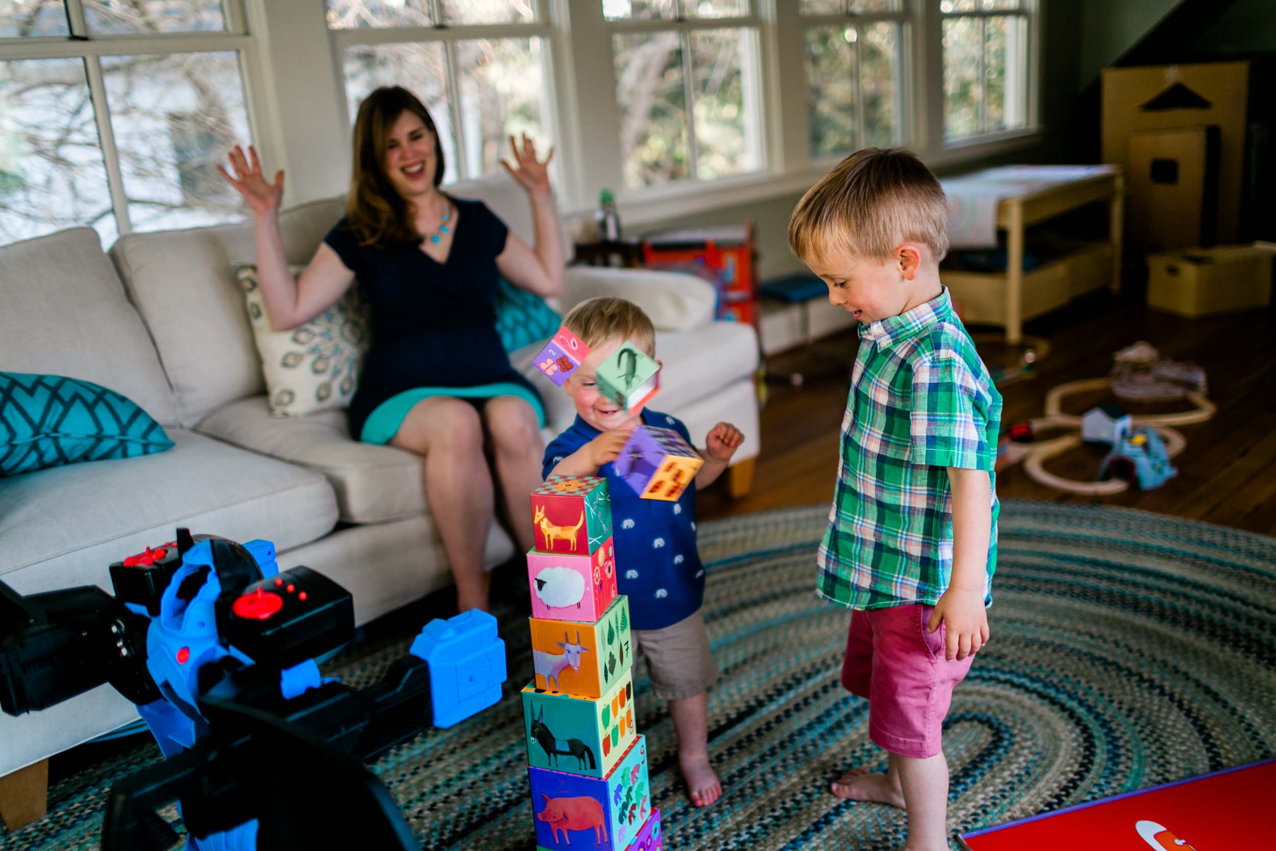 Durham Photographer | By G. Lin Photography | Boy playing with blocks