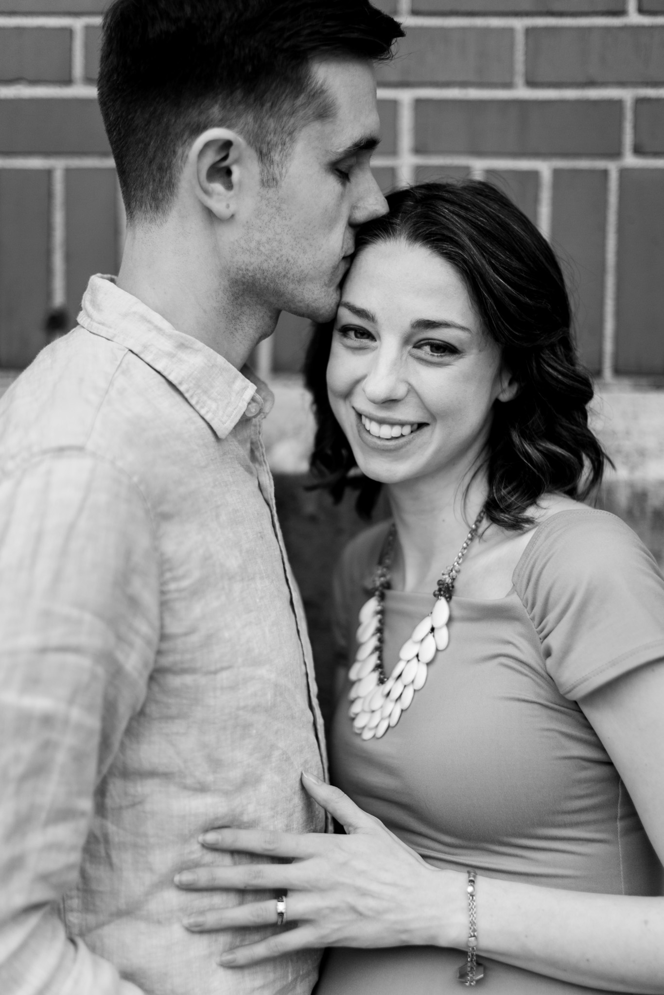 Beautiful black and white portrait of couple | Durham Newborn Photographer | By G. Lin Photography