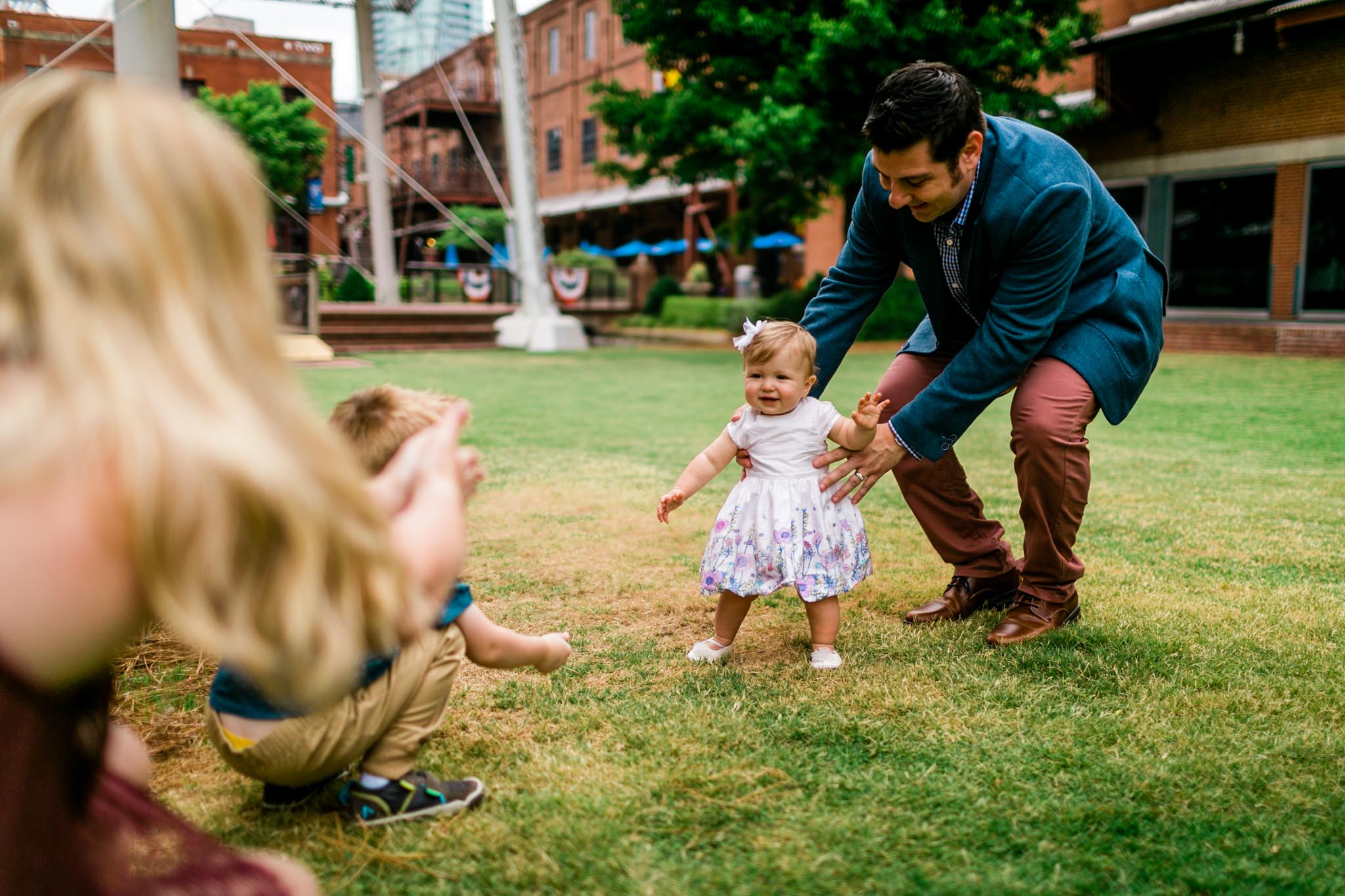 Durham Family Photographer | By G. Lin Photography | Baby girl taking first steps