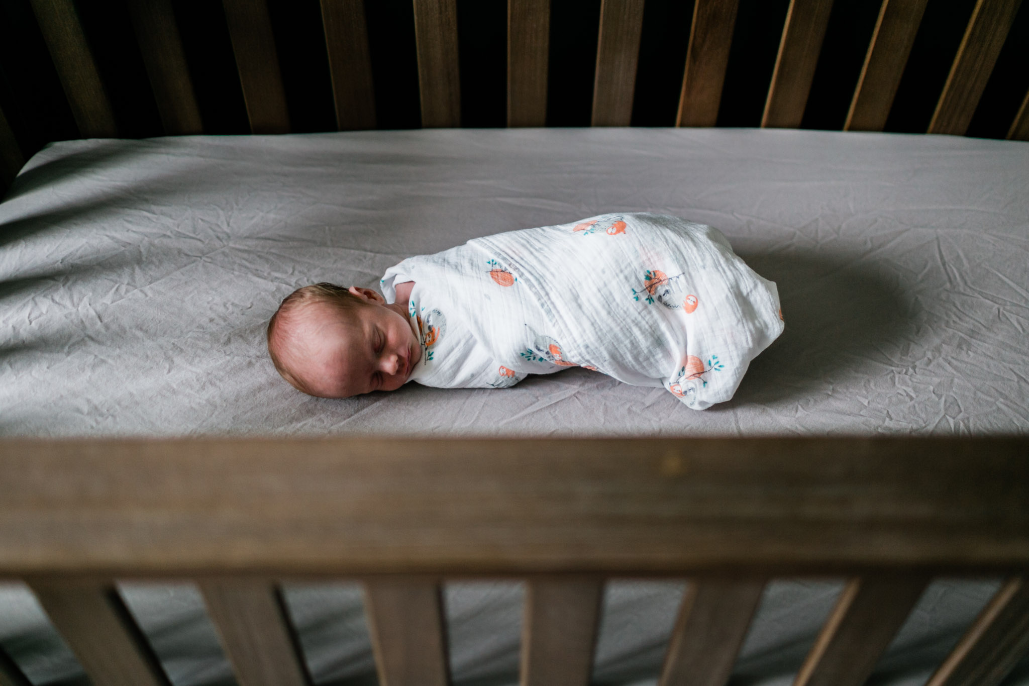 Durham Newborn Photographer | By G. Lin Photography | Sleeping baby in crib