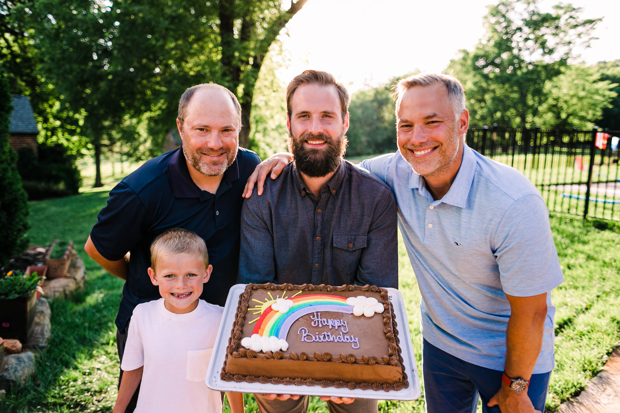 Durham Family Photographer | By G. Lin Photography | Portrait of brothers and son with birthday cake