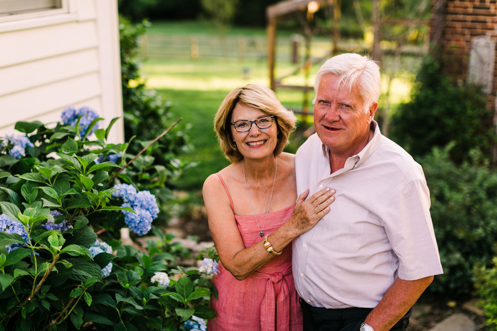 Durham Family Photographer | By G. Lin Photography | Portrait of grandparents smiling at camera outside