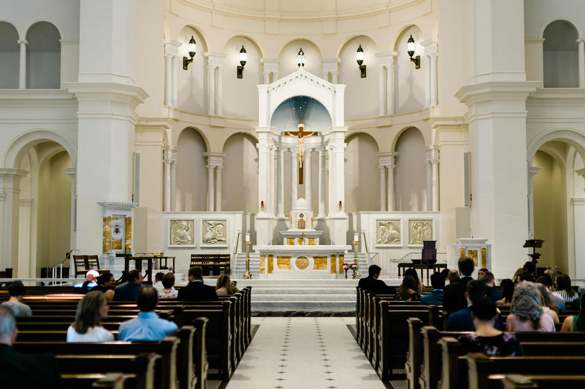 Inside of Holy Name of Jesus Cathedral | Raleigh Wedding Photographer | By G. Lin Photography