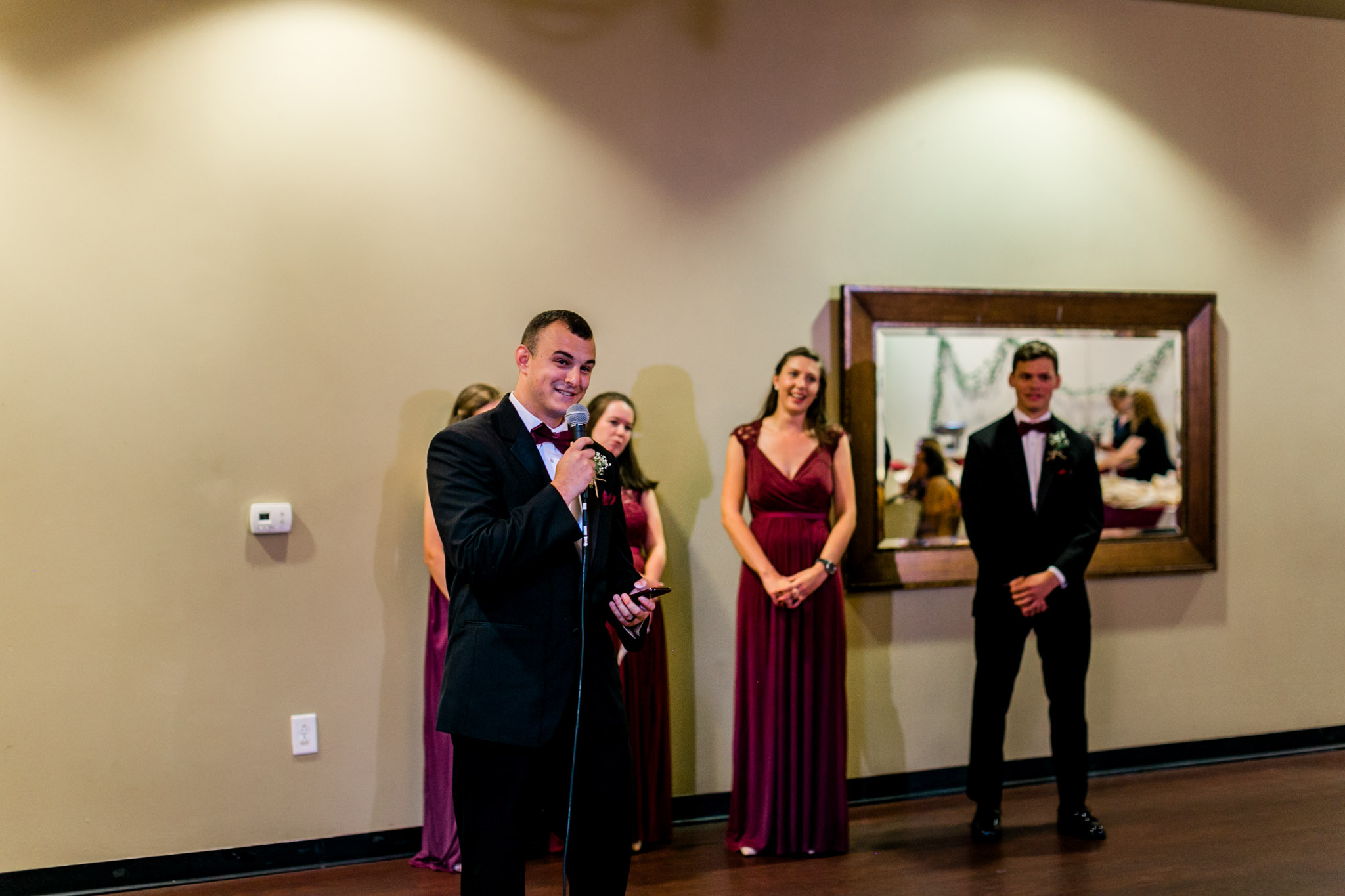 Groomsman giving toast |  Raleigh Wedding Photographer | By G. Lin Photography