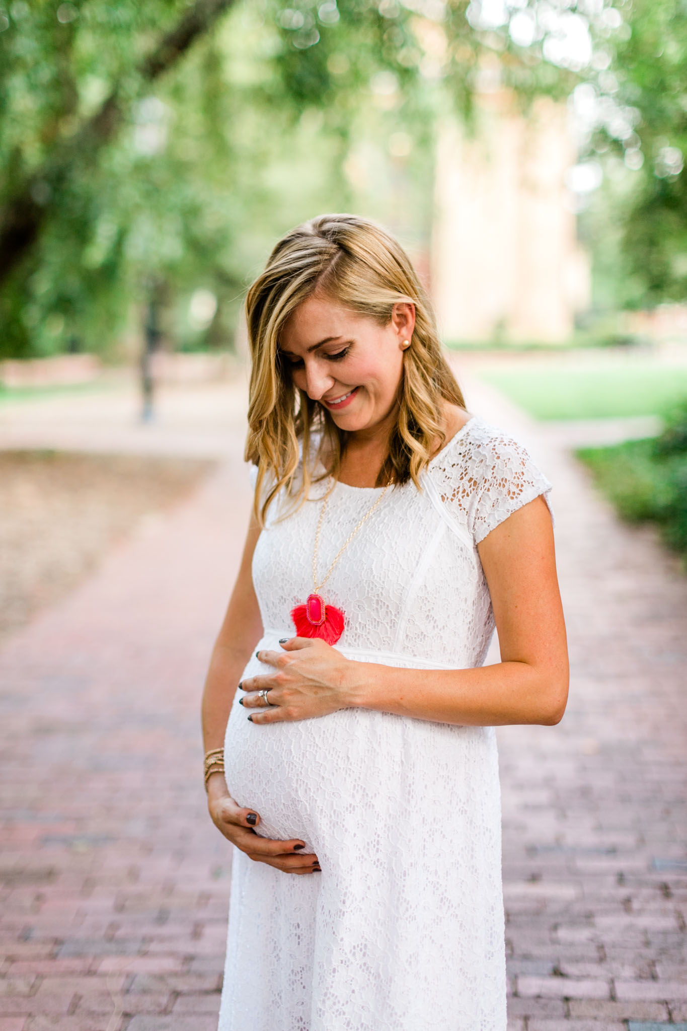 Beautiful maternity portrait of mom at McCorkle Place | UNC Chapel Hill | Maternity Photographer | By G. Lin Photography