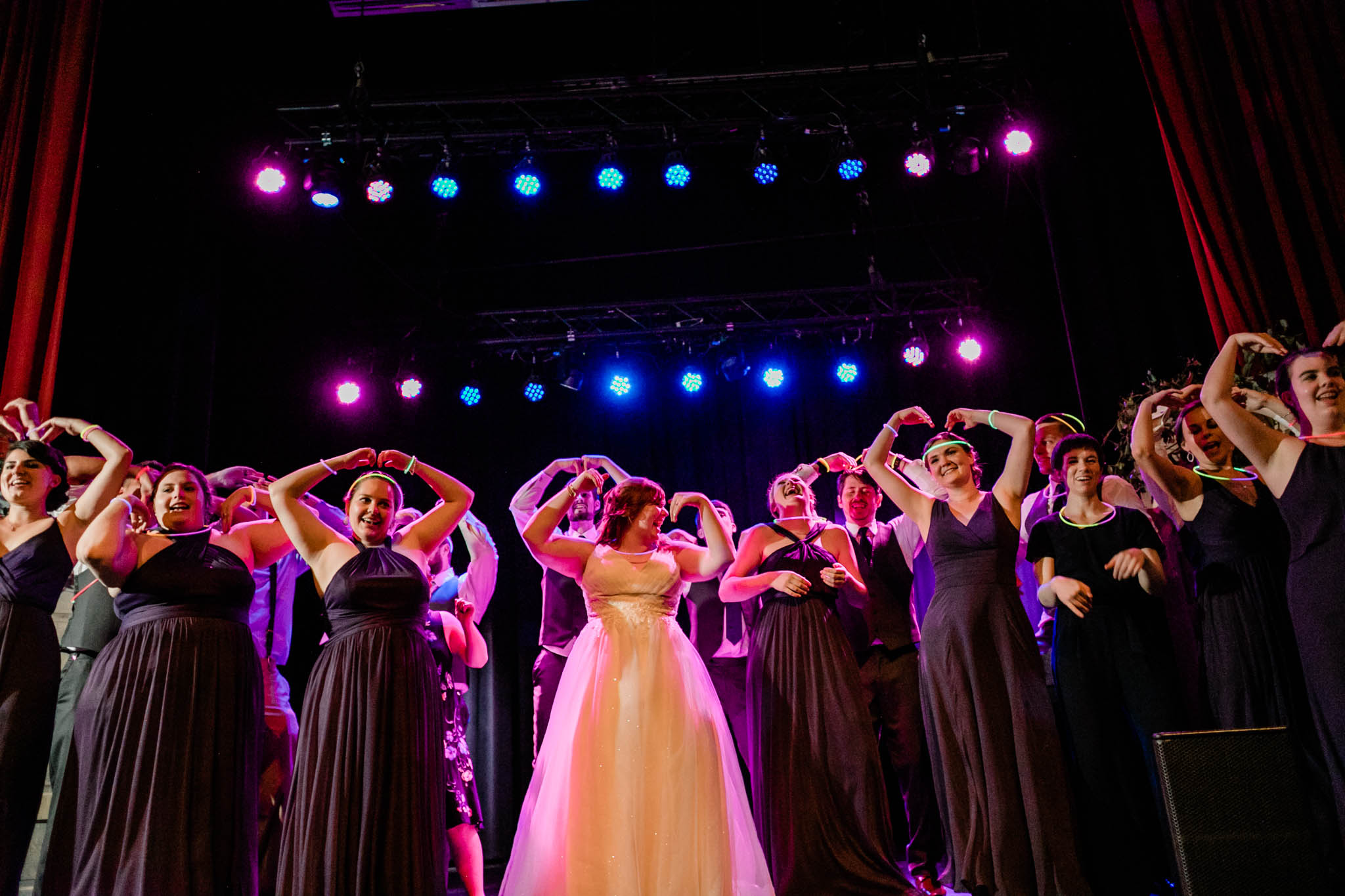 Haw River Ballroom Wedding | Durham Wedding Photographer | By G. Lin Photography | Bridesmaids dancing to YMCA