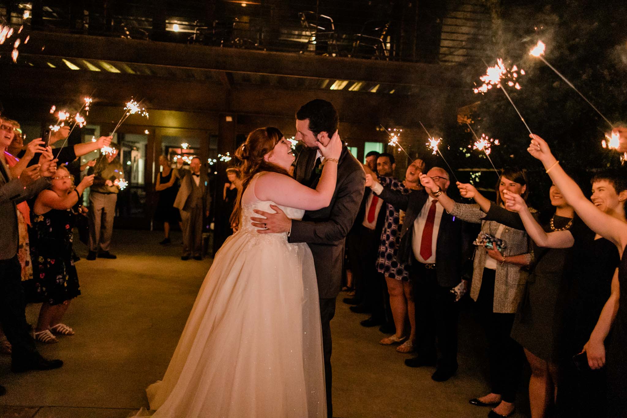 Haw River Ballroom Wedding | Durham Photographer | By G. Lin Photography | Sparkler sendoff