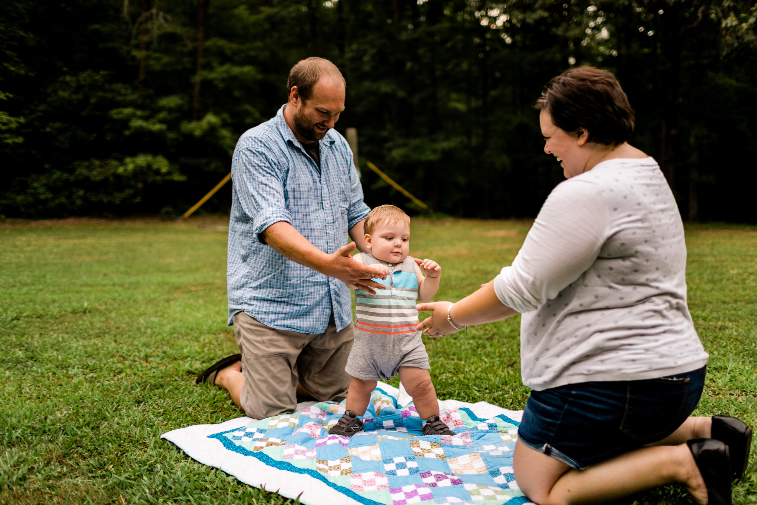 Baby learning to walk | Durham Family Photography at Spruce Pine Lodge | By G. Lin Photography