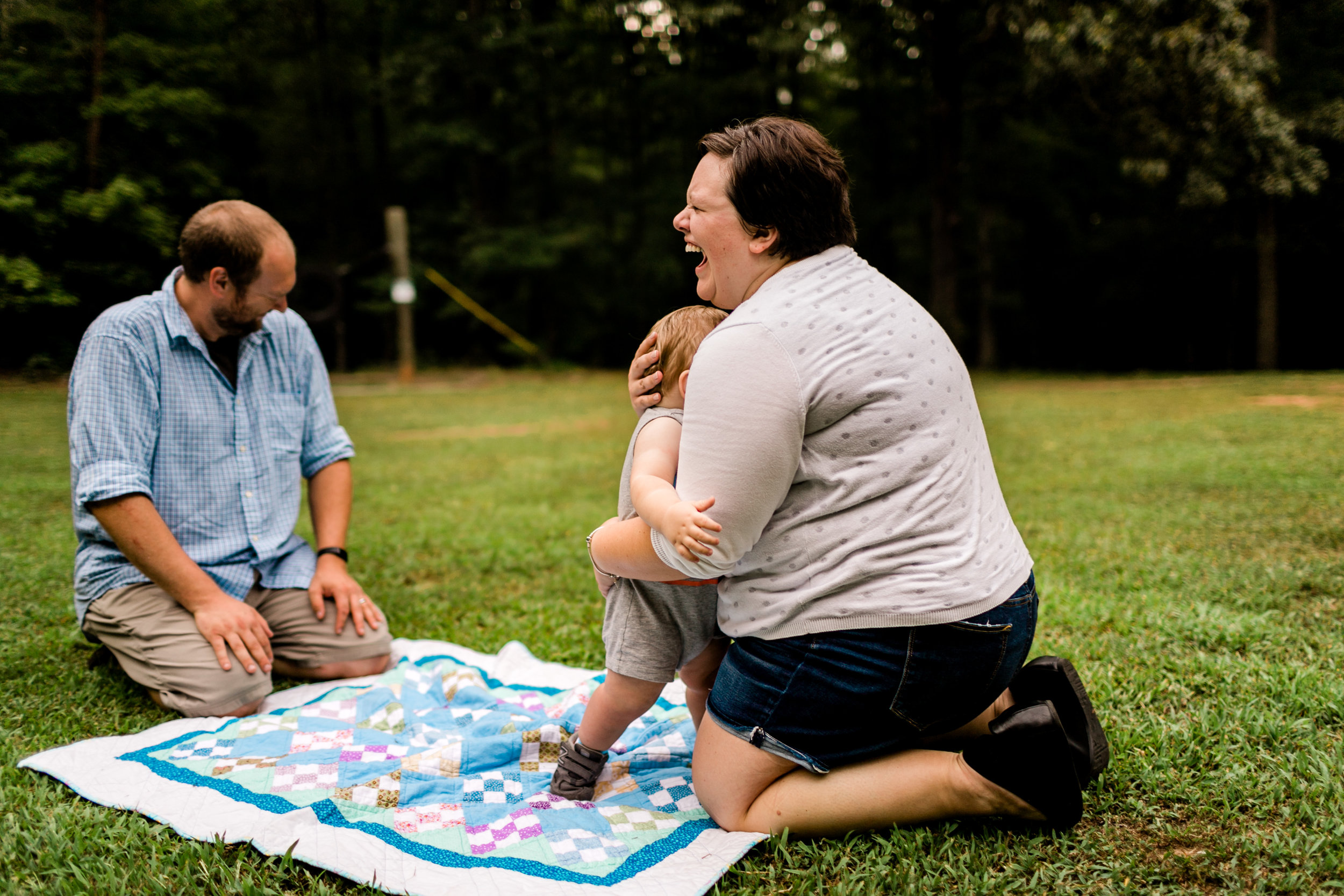 Durham Family Photographer | By G. Lin Photography | Mom holding and laughing son