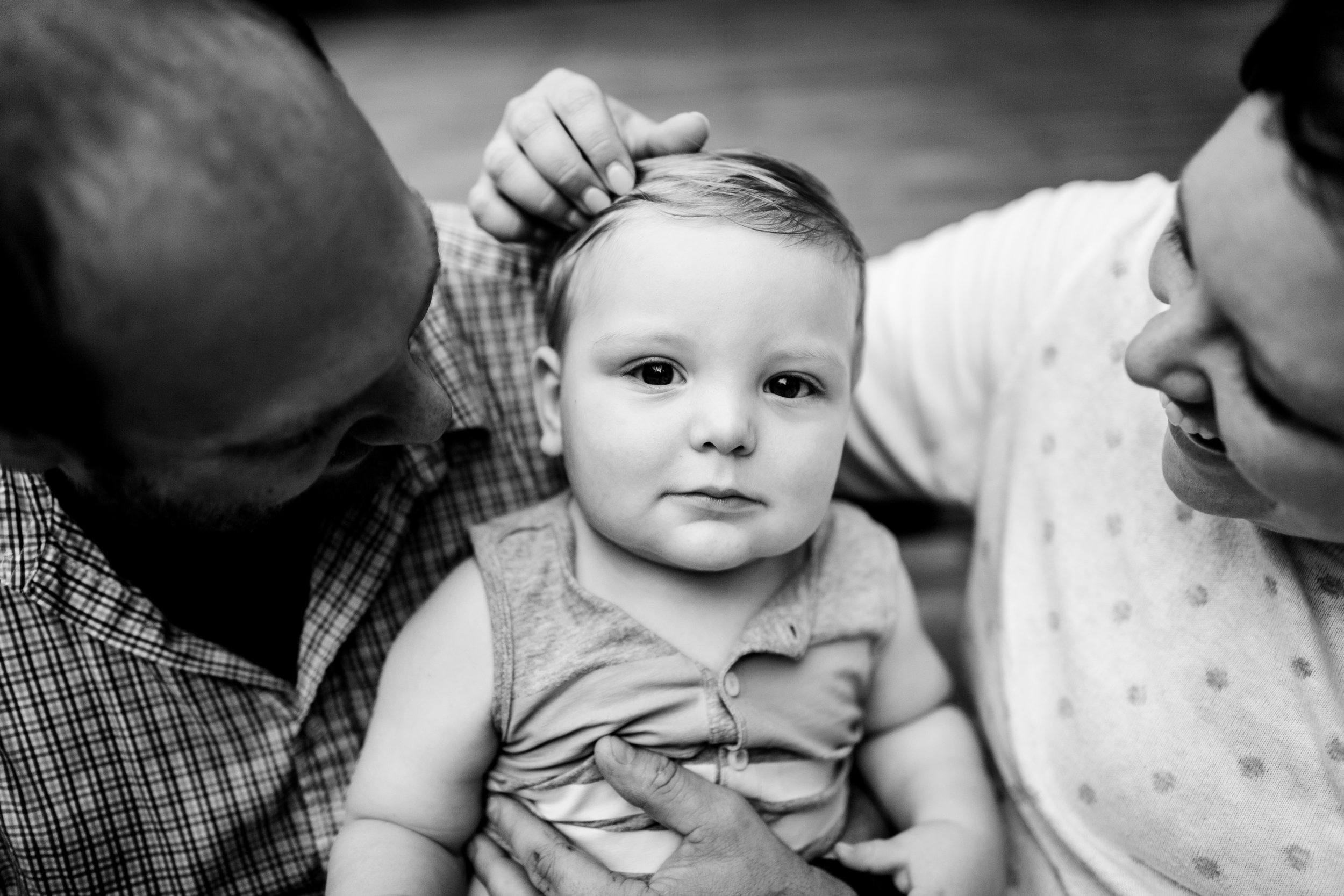 Durham Family Photographer | By G. Lin Photography | Black and white portrait of baby boy