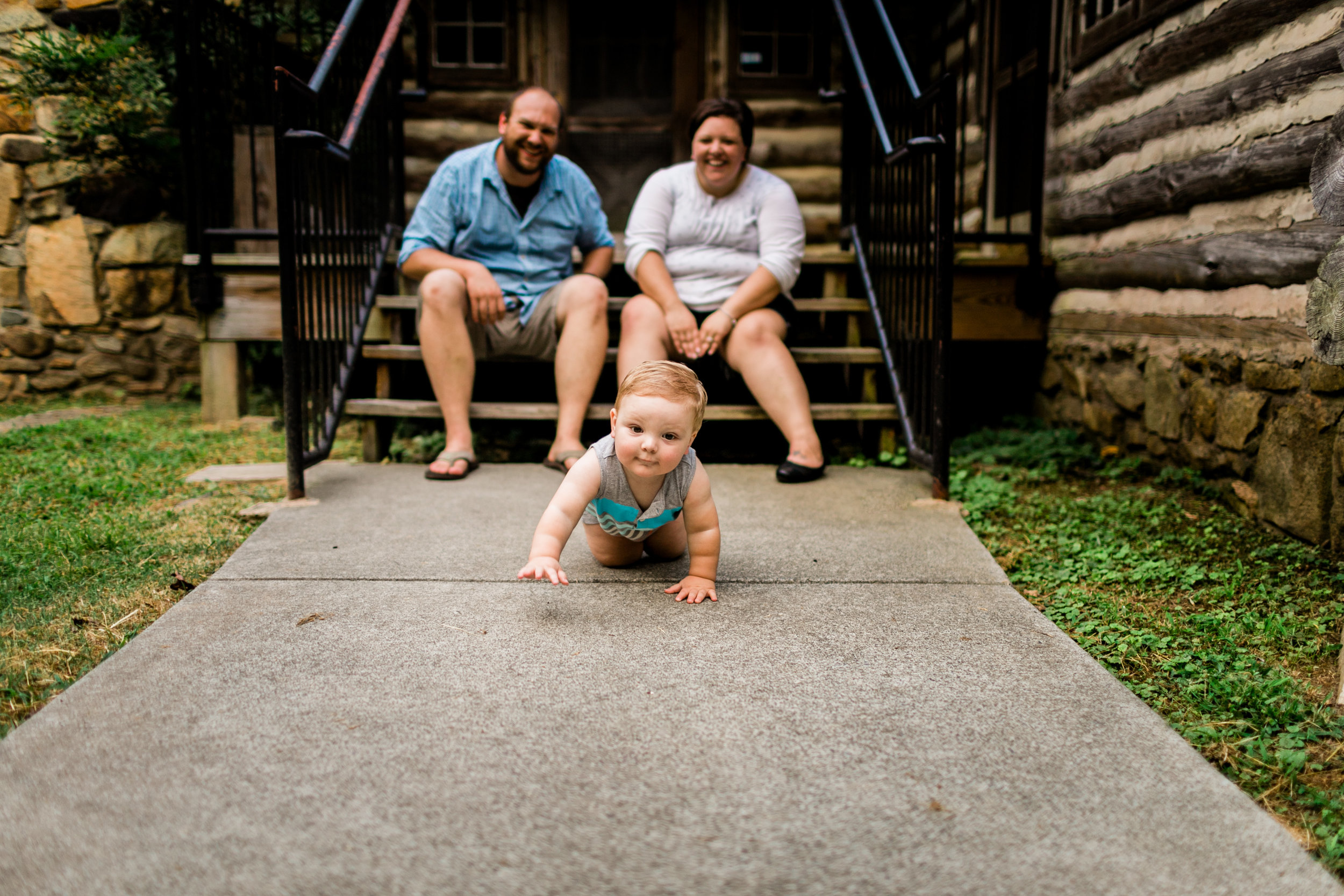 Baby boy crawling on ground | Durham Family Photographer | By G. Lin Photography