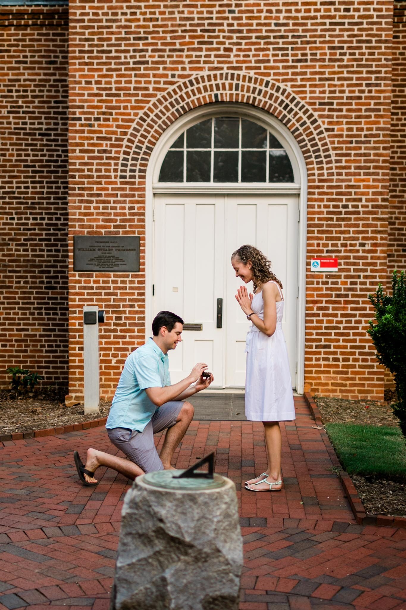 Raleigh Engagement Photographer | NC State University | By G. Lin Photography | Man proposing to woman