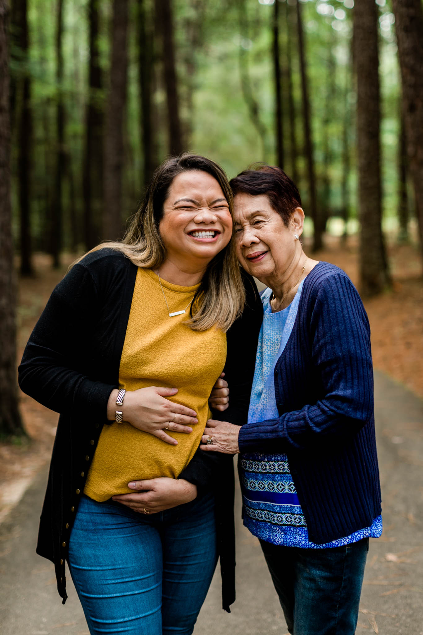 Organic natural family portrait of grandmother and granddaughter | Raleigh Family Photographer | By G. Lin Photography | Umstead Park