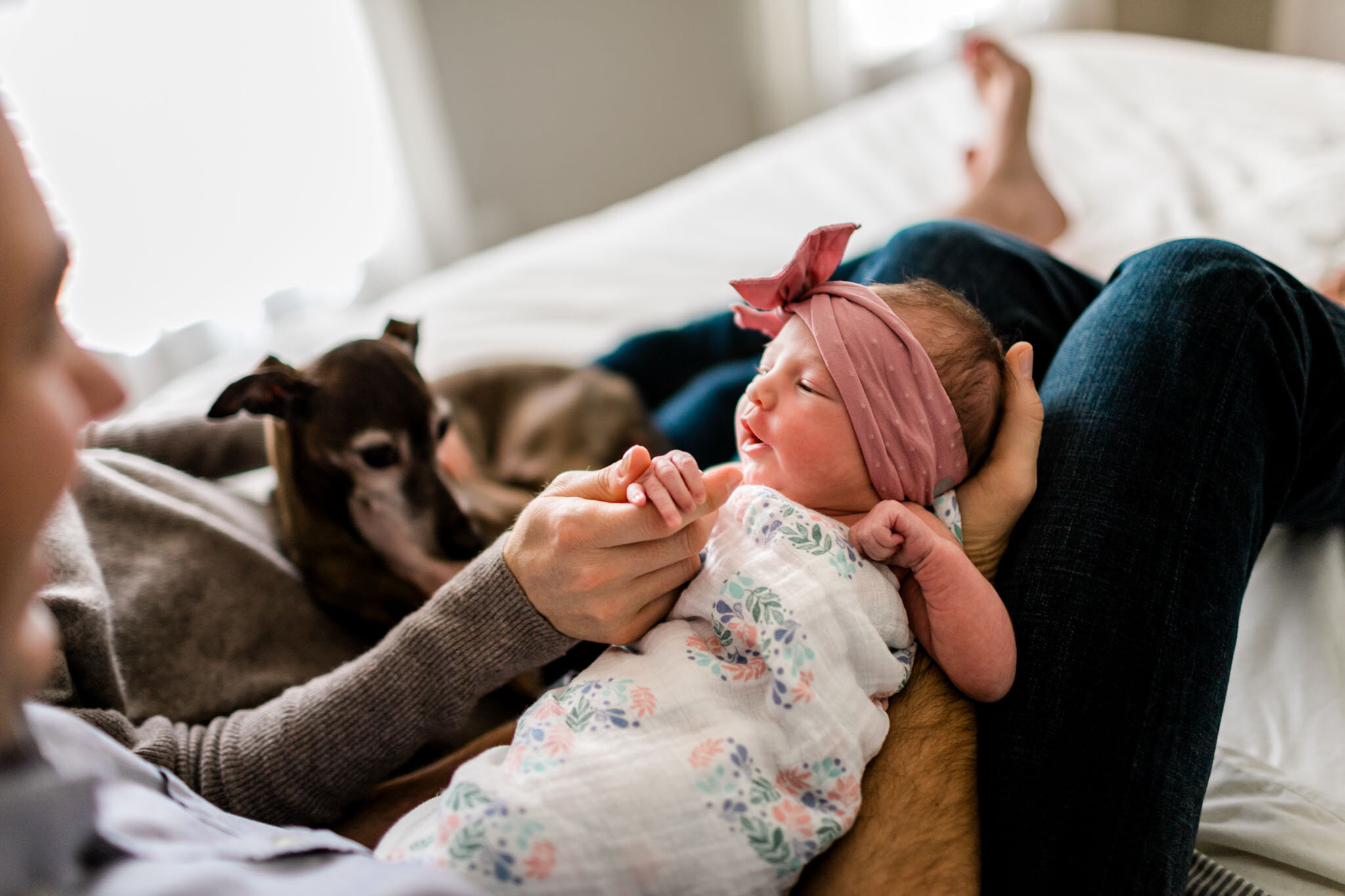 Organic beautiful lifestyle newborn session at home | Durham Newborn Photographer | By G. Lin Photography 