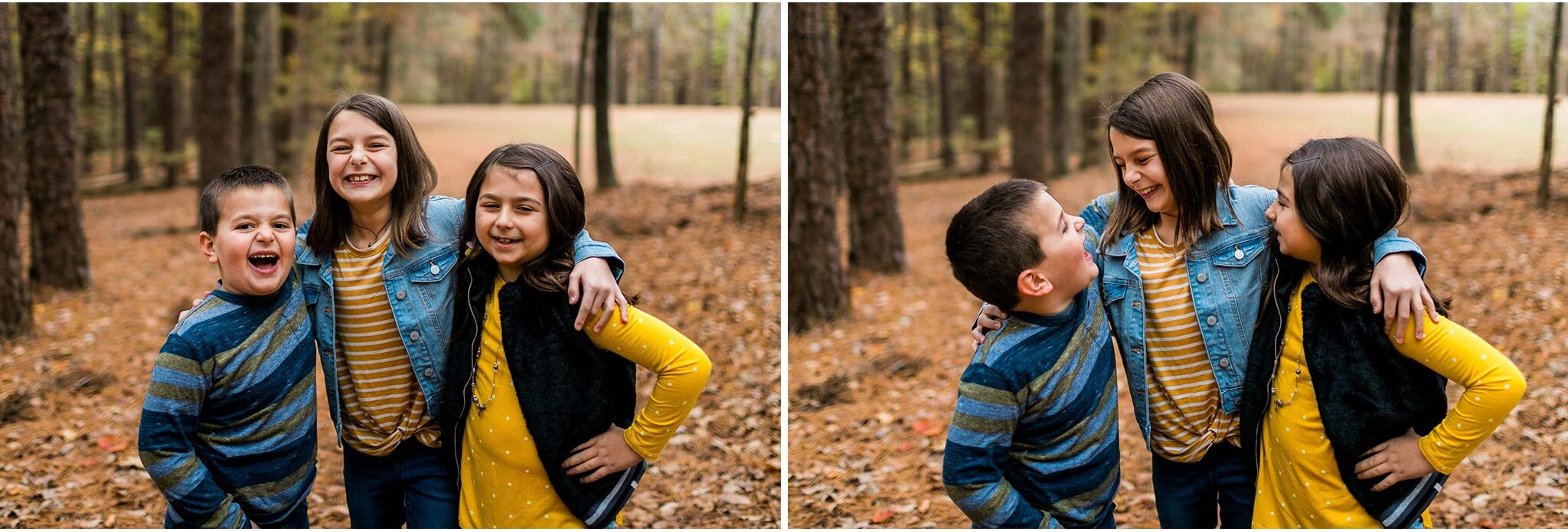 Durham Photographer | By G. Lin Photography | Candid outdoor photo of siblings smiling