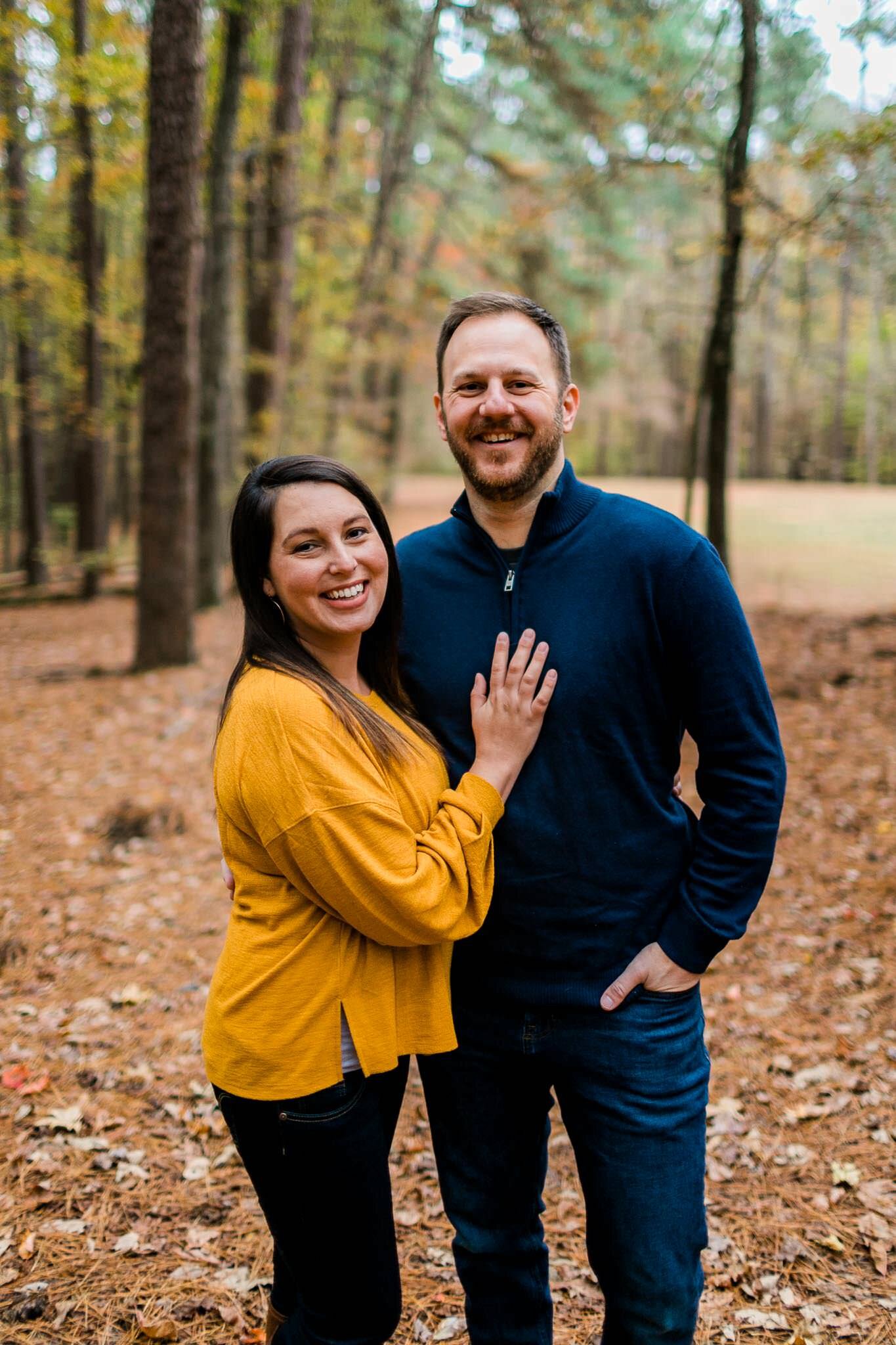 Cute outdoor couples photo at Umstead Park | Durham Photographer | By G. Lin Photography