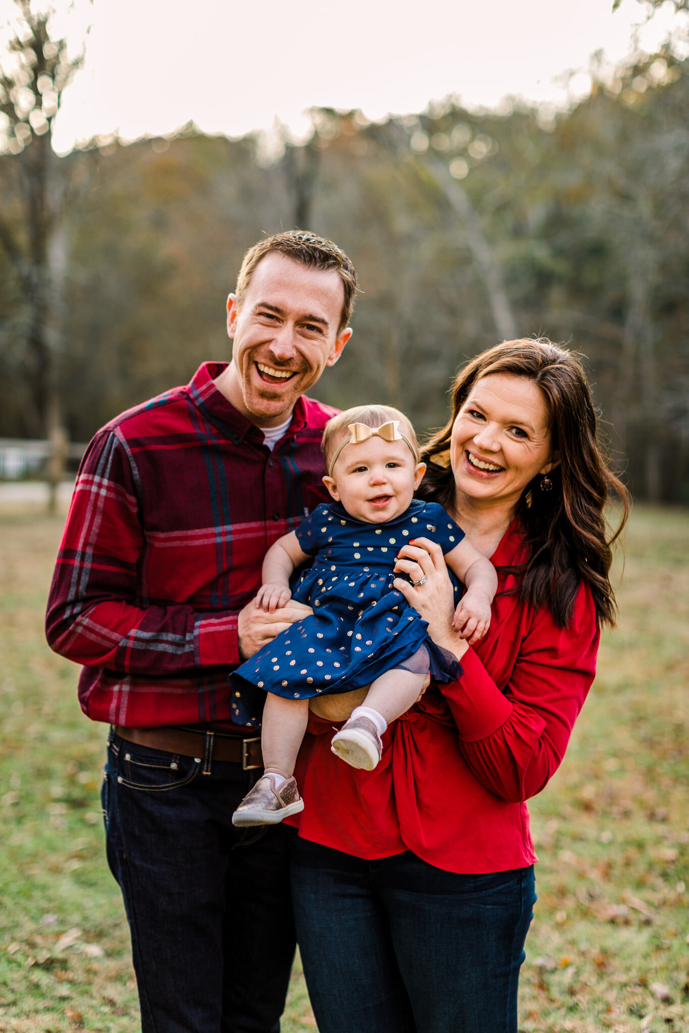 Durham Family Photographer | By G. Lin Photography | Cute winter family photo at West Point on Eno River