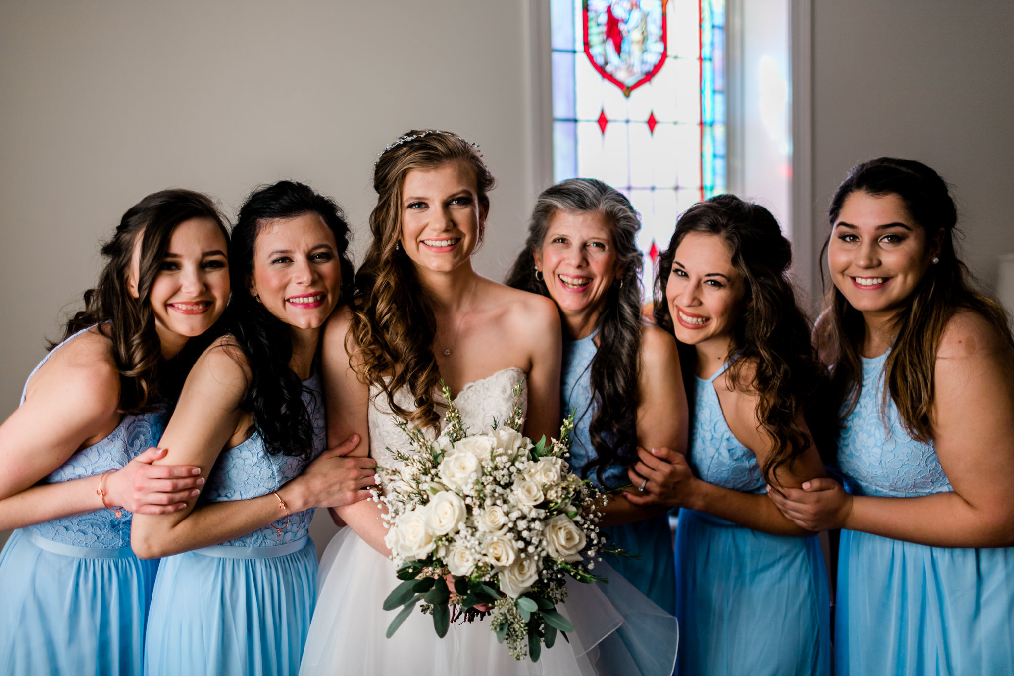 Durham Wedding Photographer | By G. Lin Photography | Gorgeous portrait of bride and bridesmaids