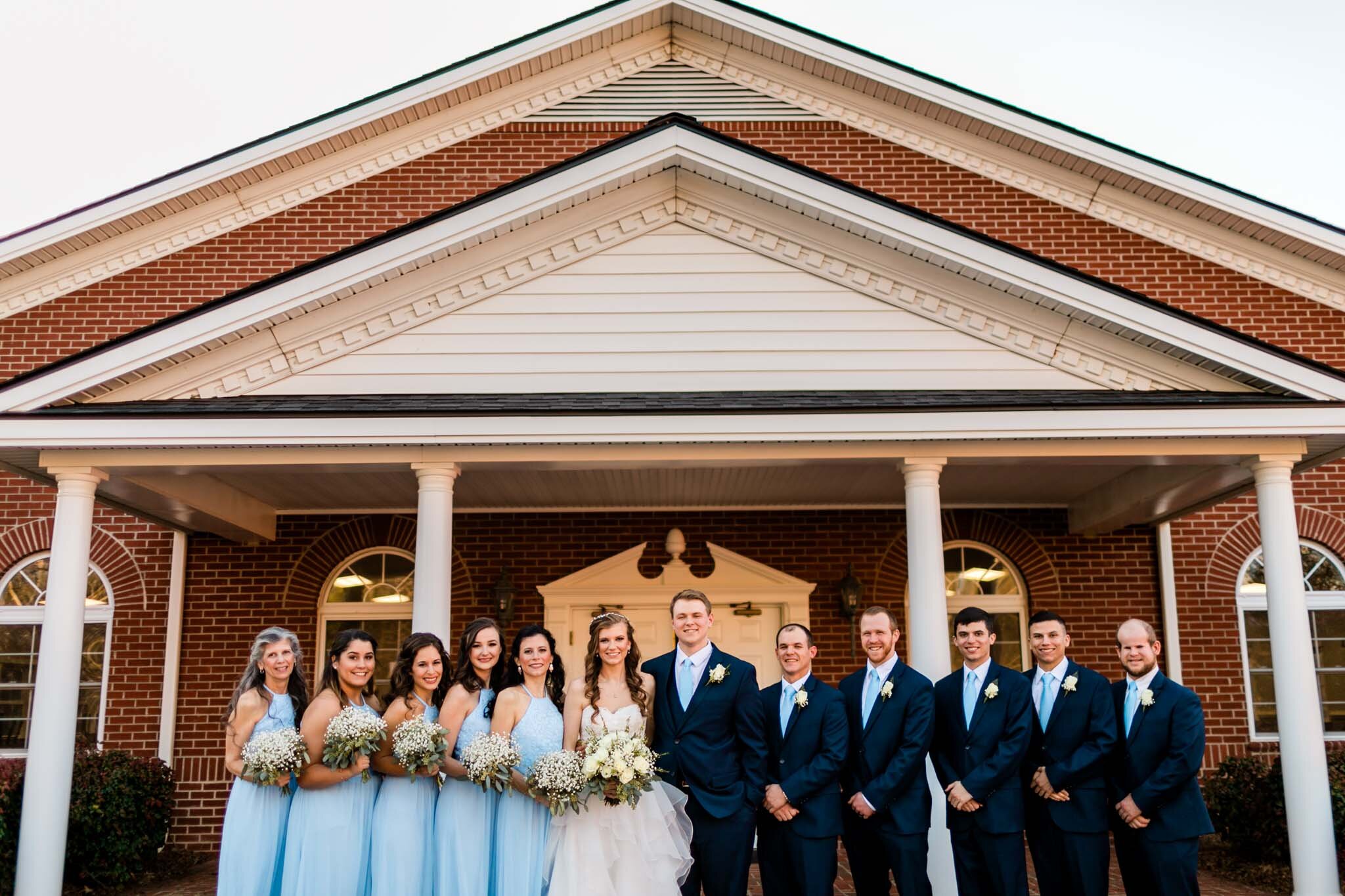 Durham Wedding Photographer | By G. Lin Photography | Beautiful wedding party group photo by church