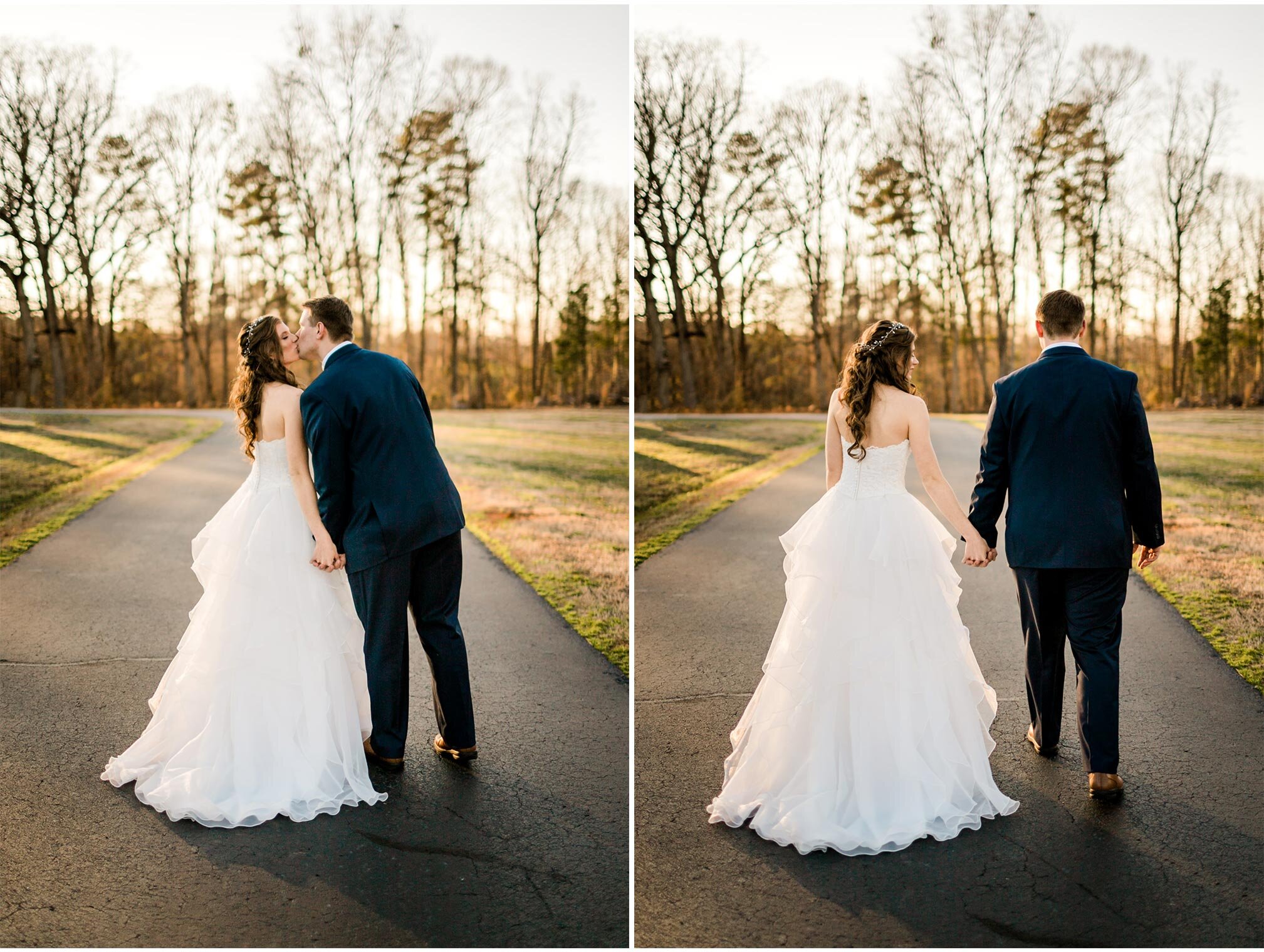 Durham Wedding Photographer | By G. Lin Photography | Bride and groom walking together on pavement