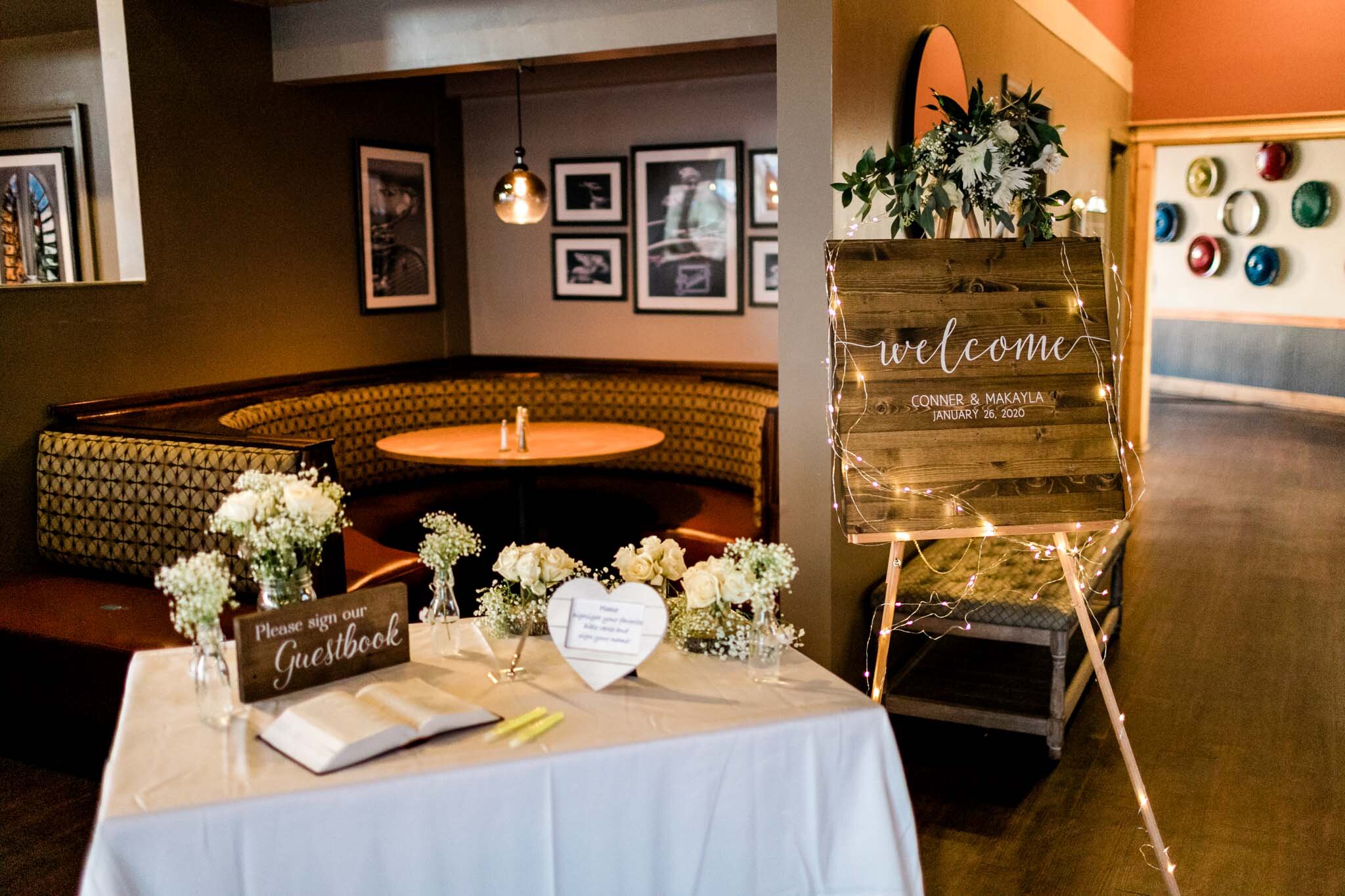 Durham Wedding Photographer | By G. Lin Photography | Reception welcome table
