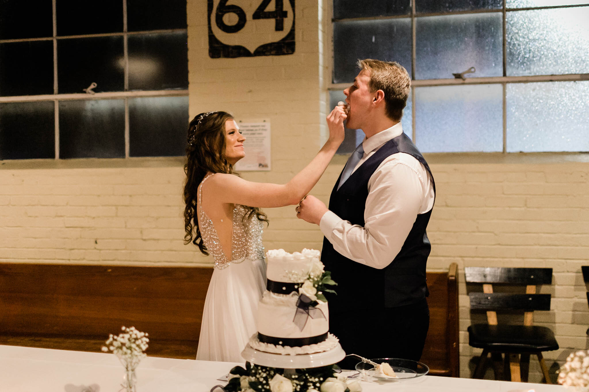 Durham Wedding Photographer | By G. Lin Photography | Bride and groom feeding cake to each other