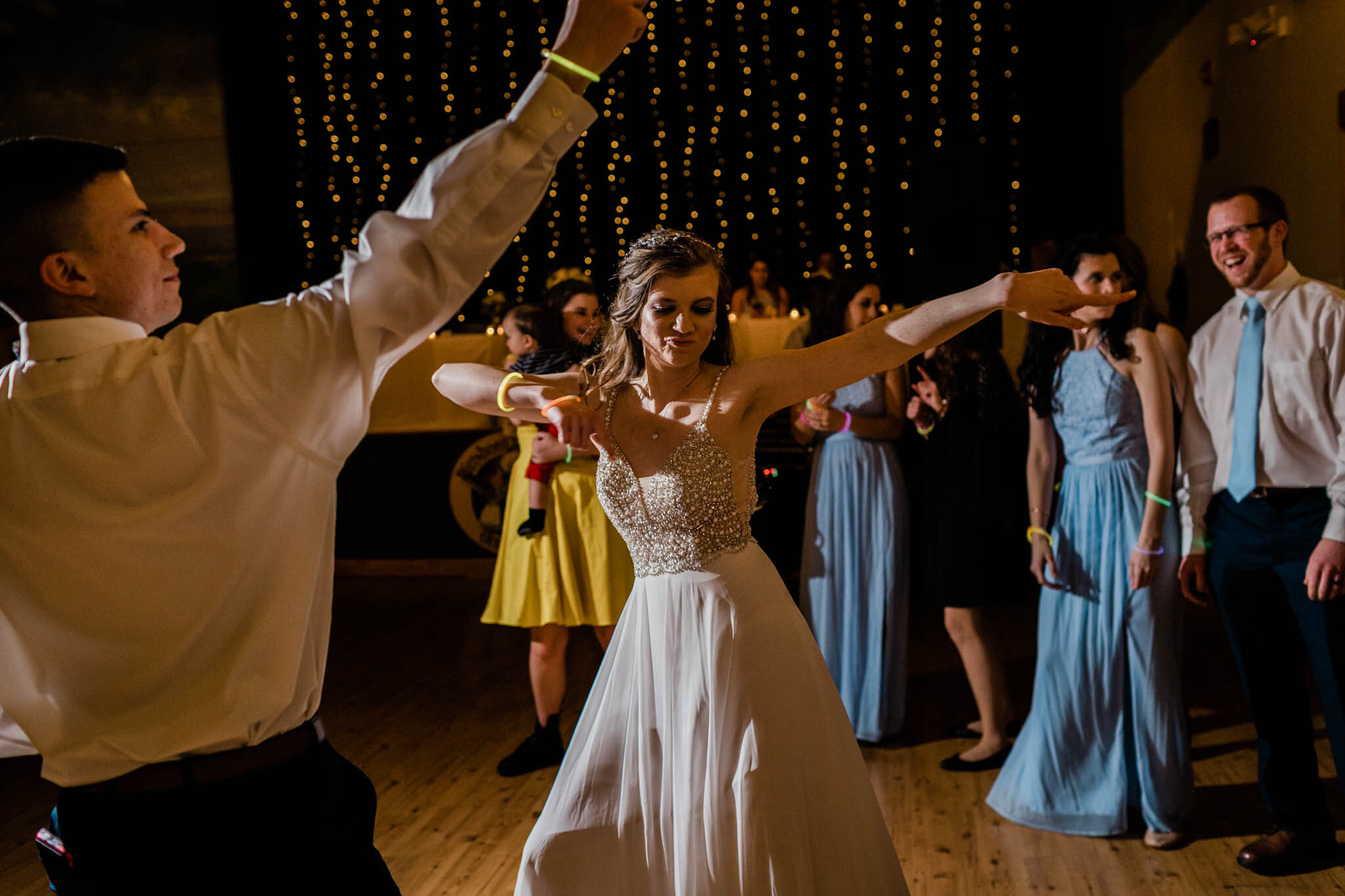 Durham Wedding Photographer | By G. Lin Photography | Bride dancing with guest