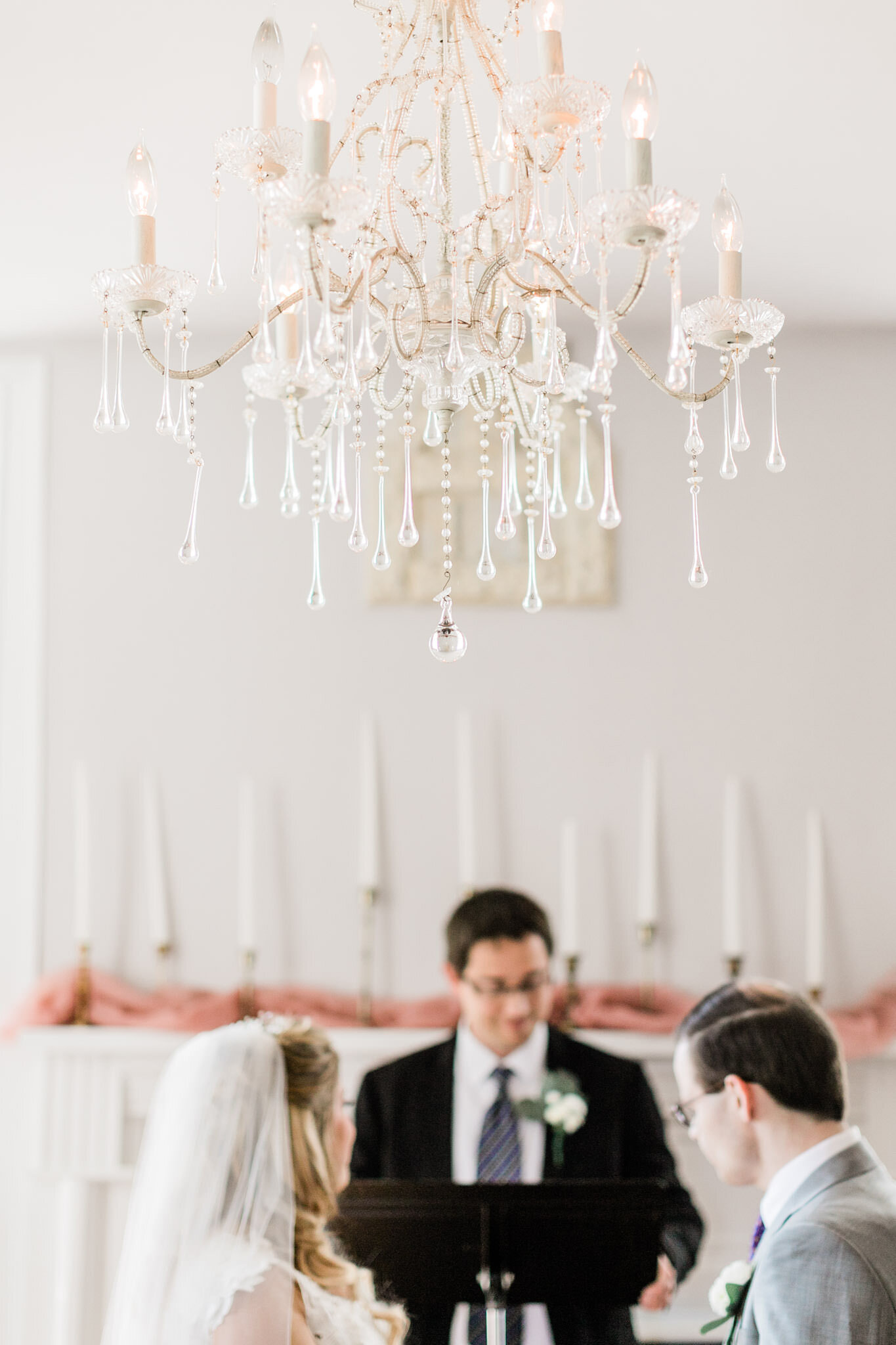 Durham Wedding Photographer | By G. Lin Photography | Beautiful wedding decor of chandelier hanging