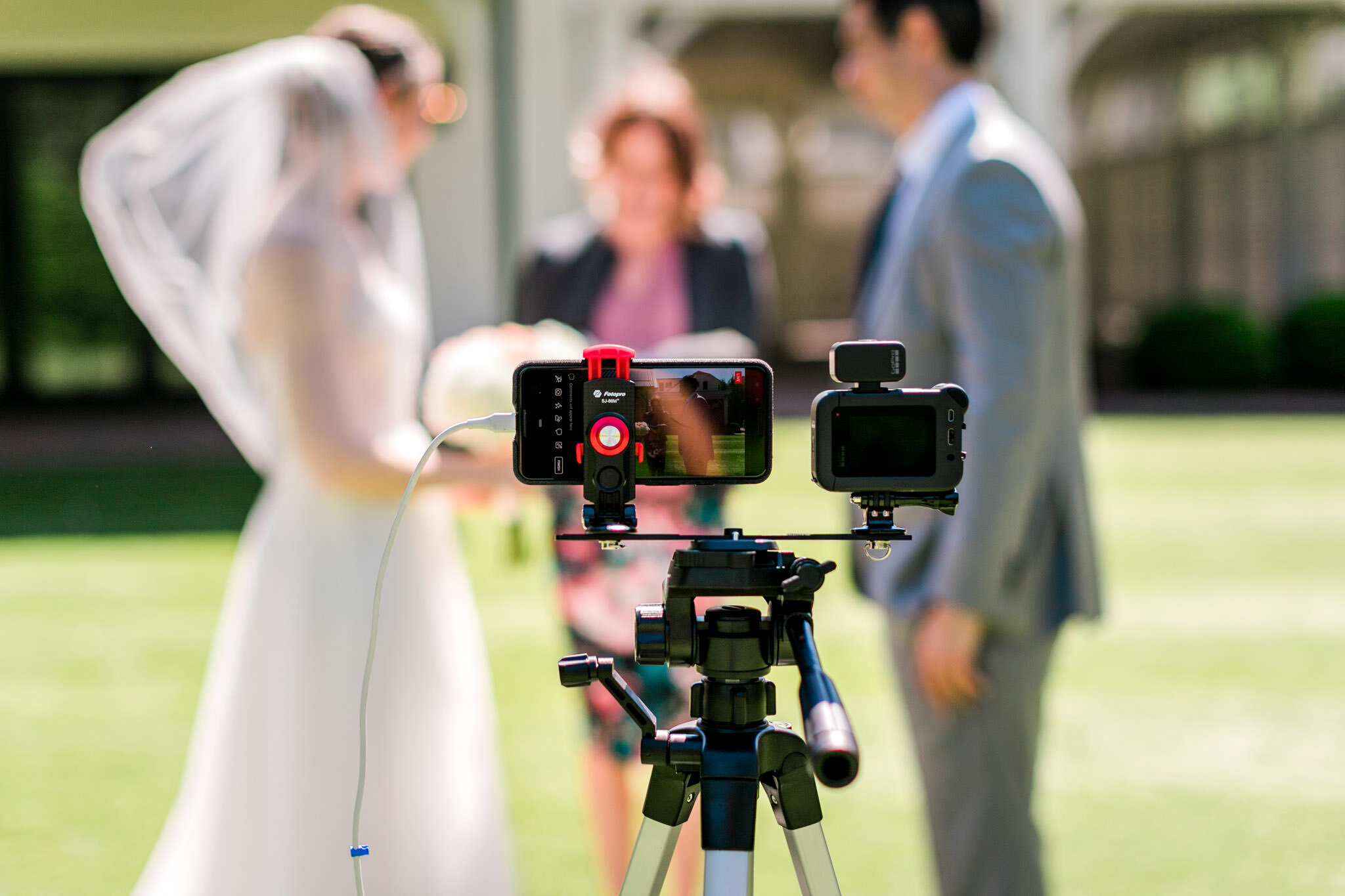 Raleigh Wedding Photographer | By G. Lin Photography | Merrimon Wynne House | Camera setup for wedding ceremony