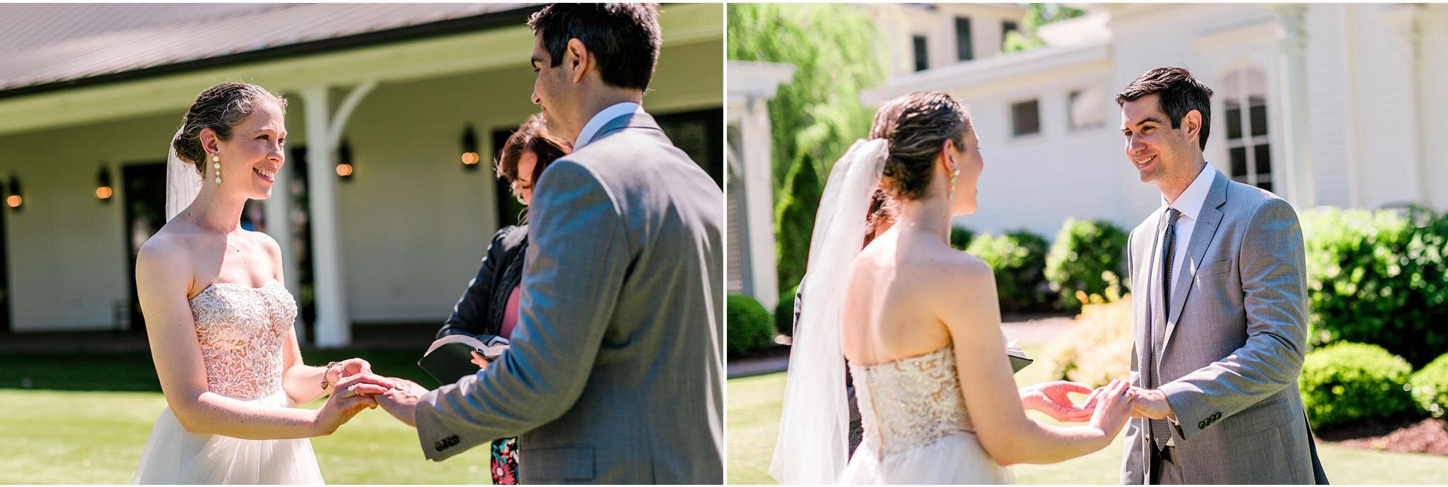 Raleigh Wedding Photographer | By G. Lin Photography | Merrimon Wynne House | Bride and goom exchanging vows