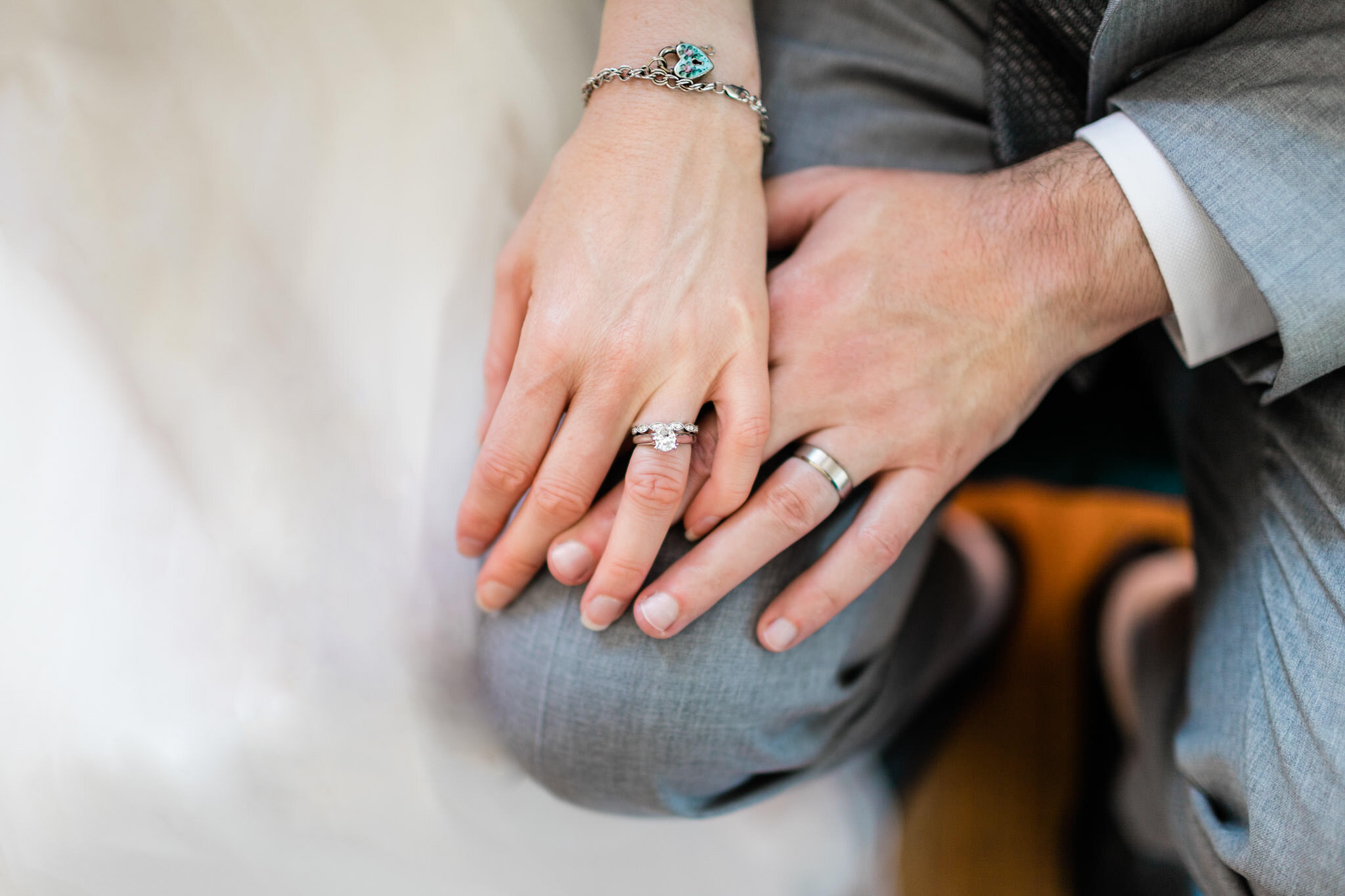 Raleigh Wedding Photographer | By G. Lin Photography | Merrimon Wynne House | Wedding ring shot of bride and groom's hands