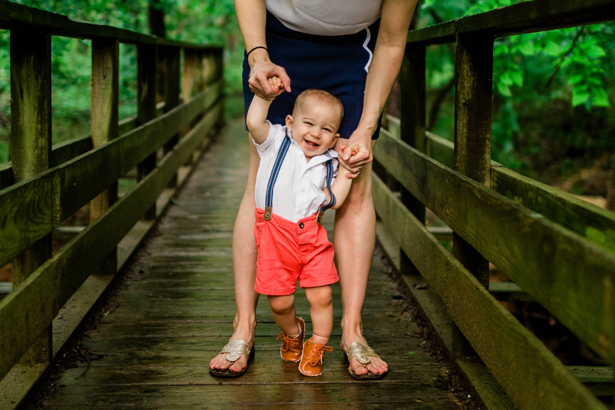 Raleigh Family Photographer | By G. Lin Photography | Young baby boy learning to walk outside