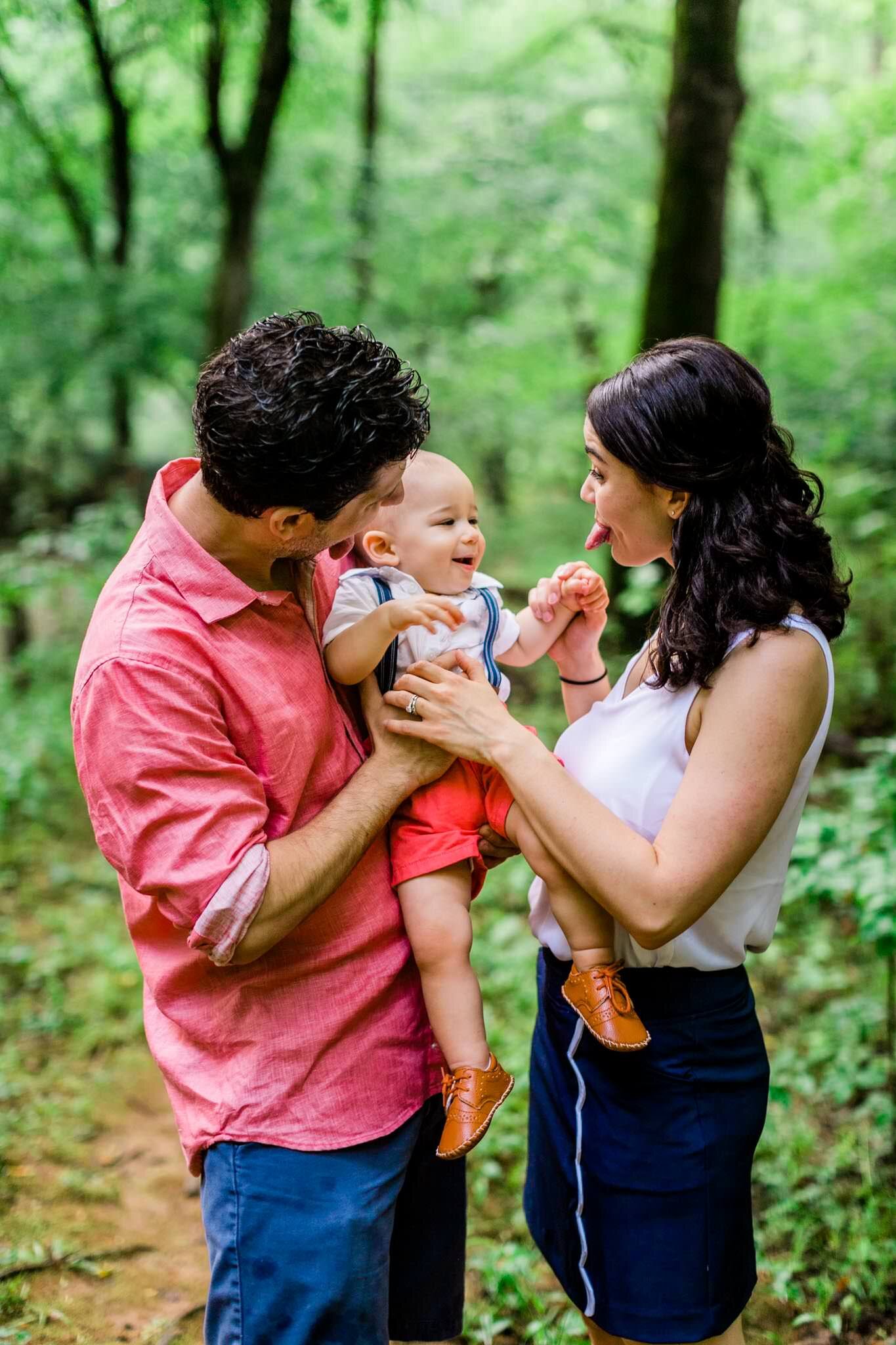 Raleigh Family Photographer | By G. Lin Photography | Candid family portrait outdoors in nature