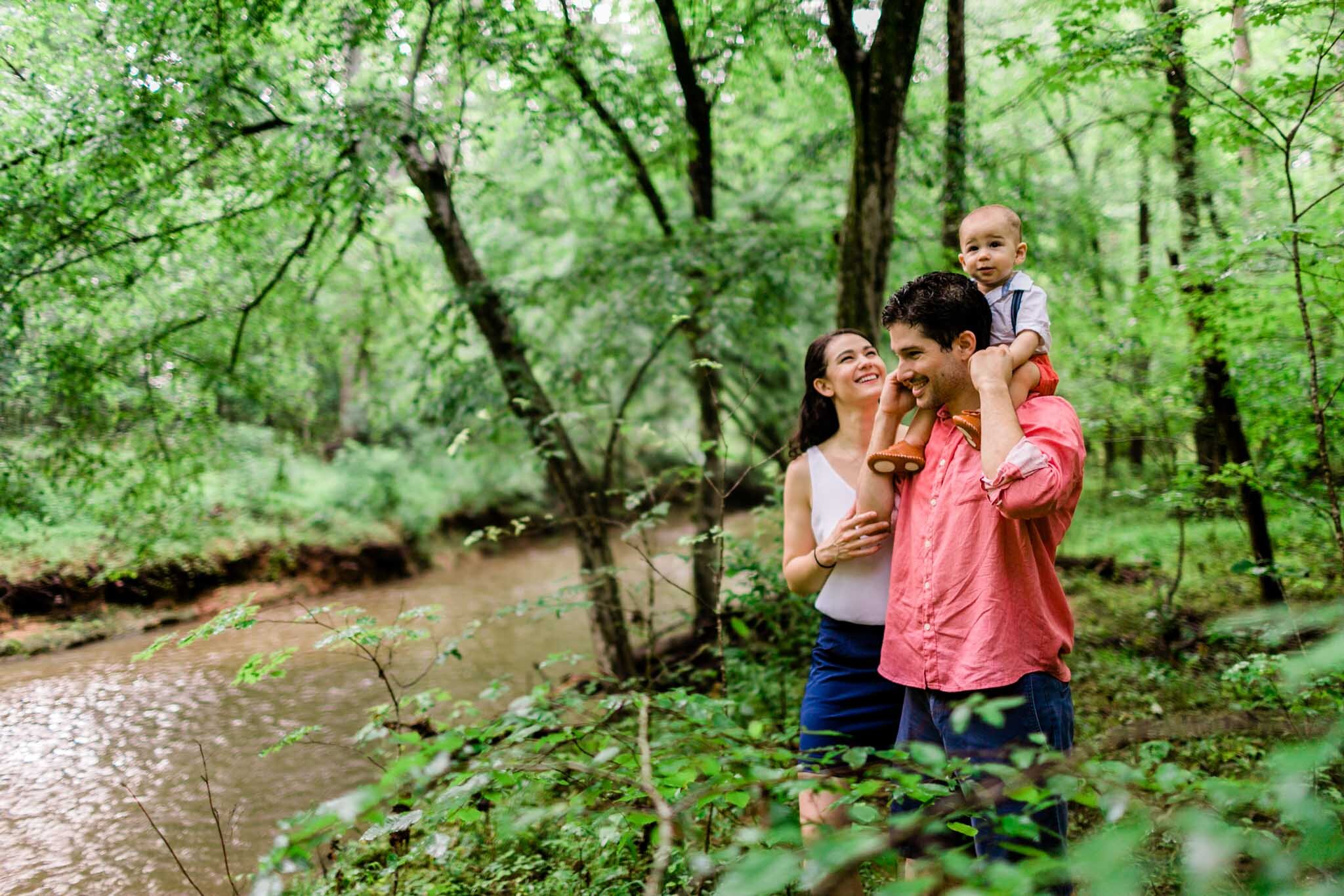 Raleigh Family Photographer | By G. Lin Photography | Family laughing together outside in nature