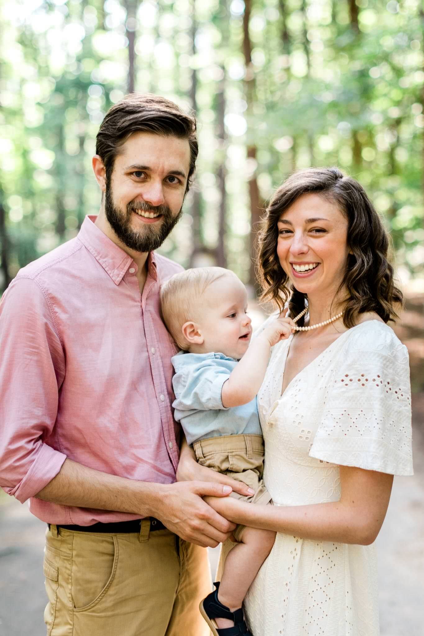 Raleigh Family Photographer | By G. Lin Photography | Umstead Park | Outdoor family photo in natural forest environment