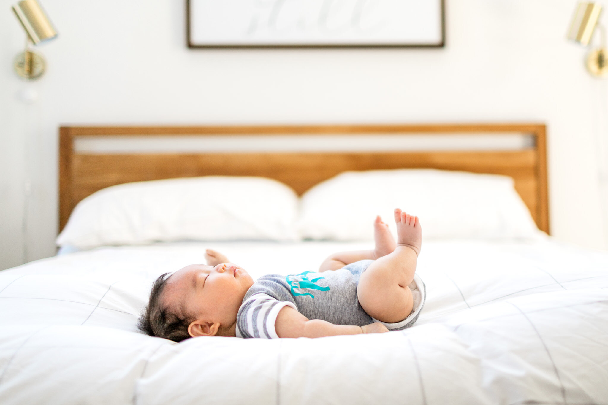 Raleigh Newborn Photographer | By G. Lin Photography | Baby sleeping peacefully in bedroom