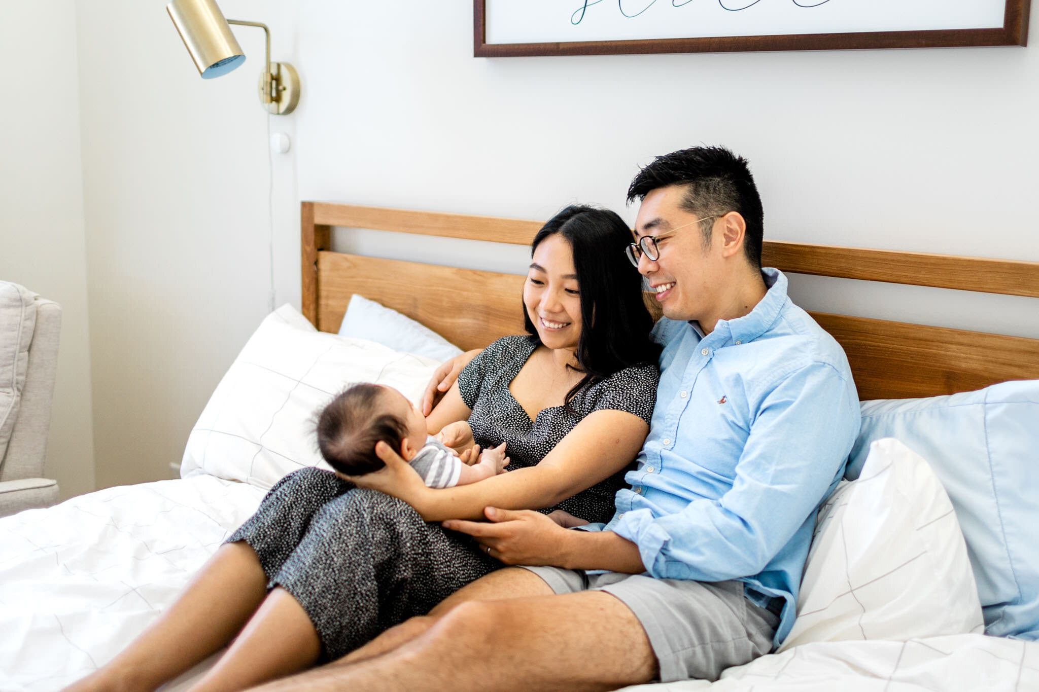 Raleigh Newborn Photographer | By G. Lin Photography | Beautiful natural light lifestyle newborn session at home