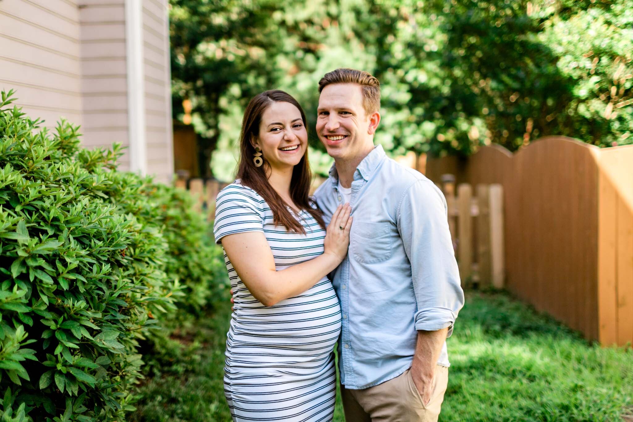Durham Maternity Photographer | By G. Lin Photography | Beautiful candid maternity photo of couple outside