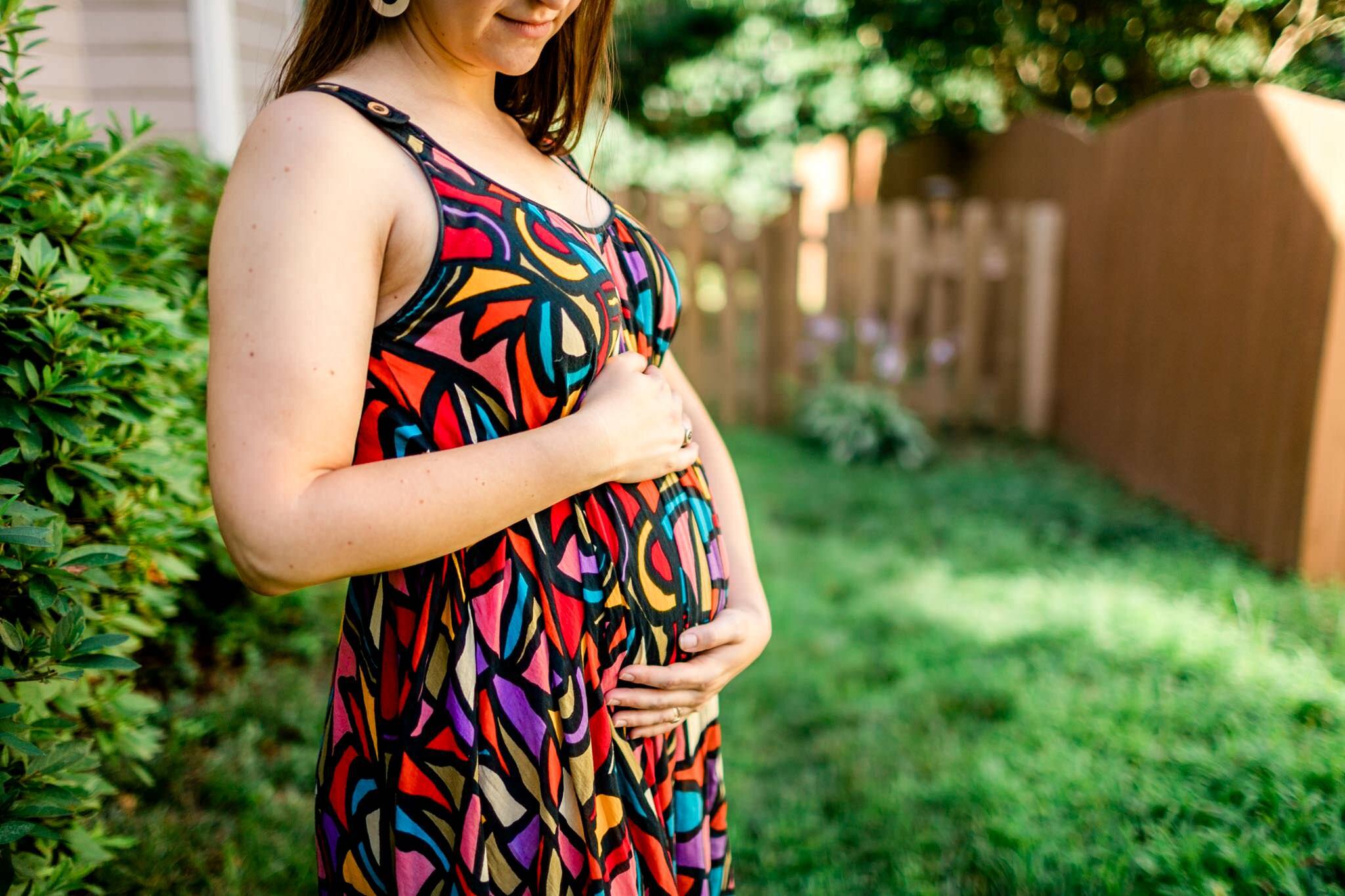 Durham Maternity Photographer | By G. Lin Photography | Close up photo of baby bump