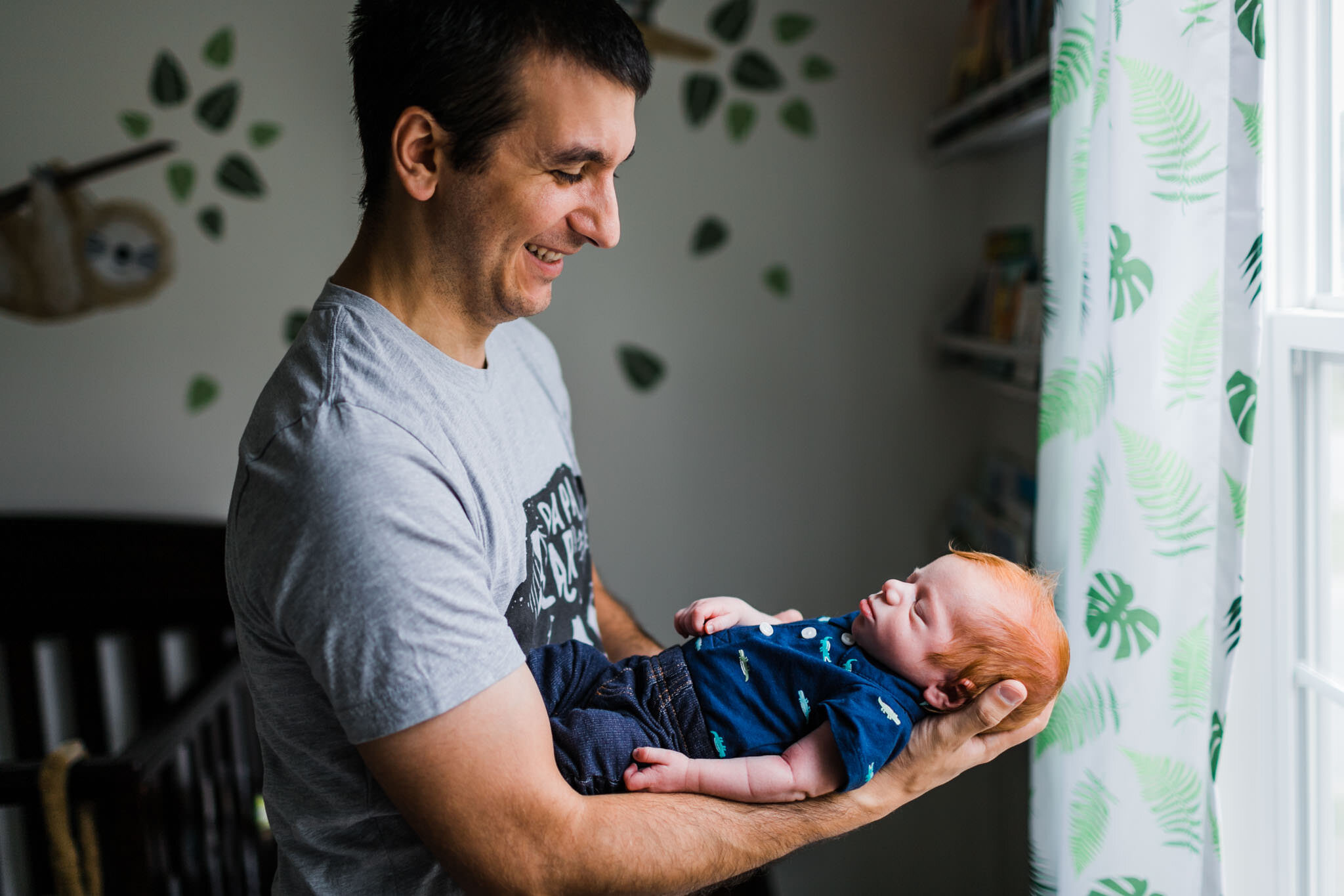 Raleigh Newborn Photographer | By G. Lin Photography | Father holding newborn baby