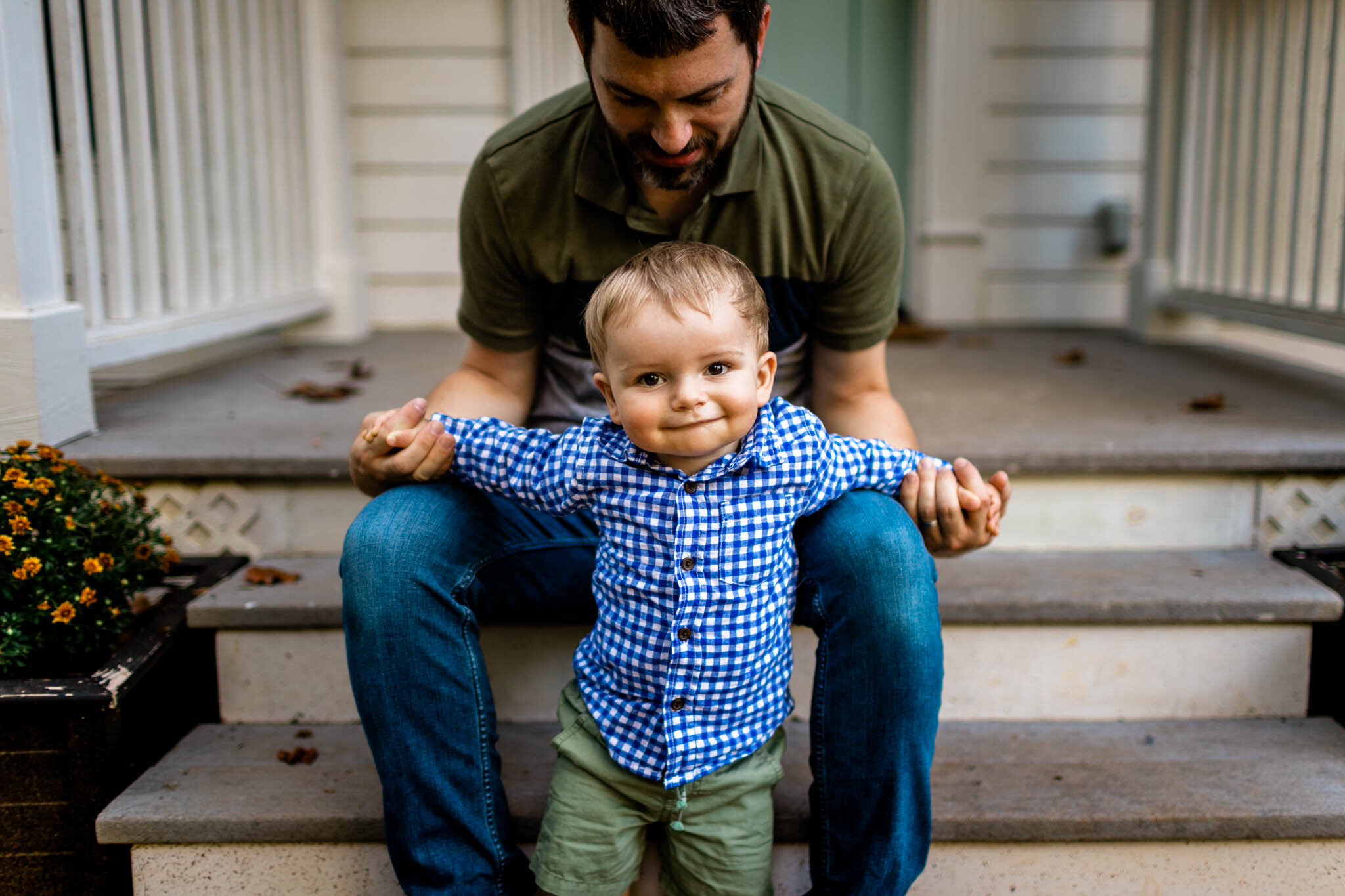 Raleigh Family Photographer | By G. Lin Photography | Baby boy holding hands with dad