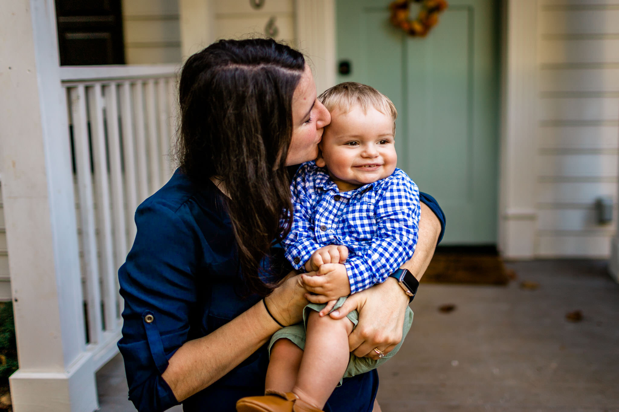 Raleigh Family Photographer | By G. Lin Photography | Mother kissing baby boy