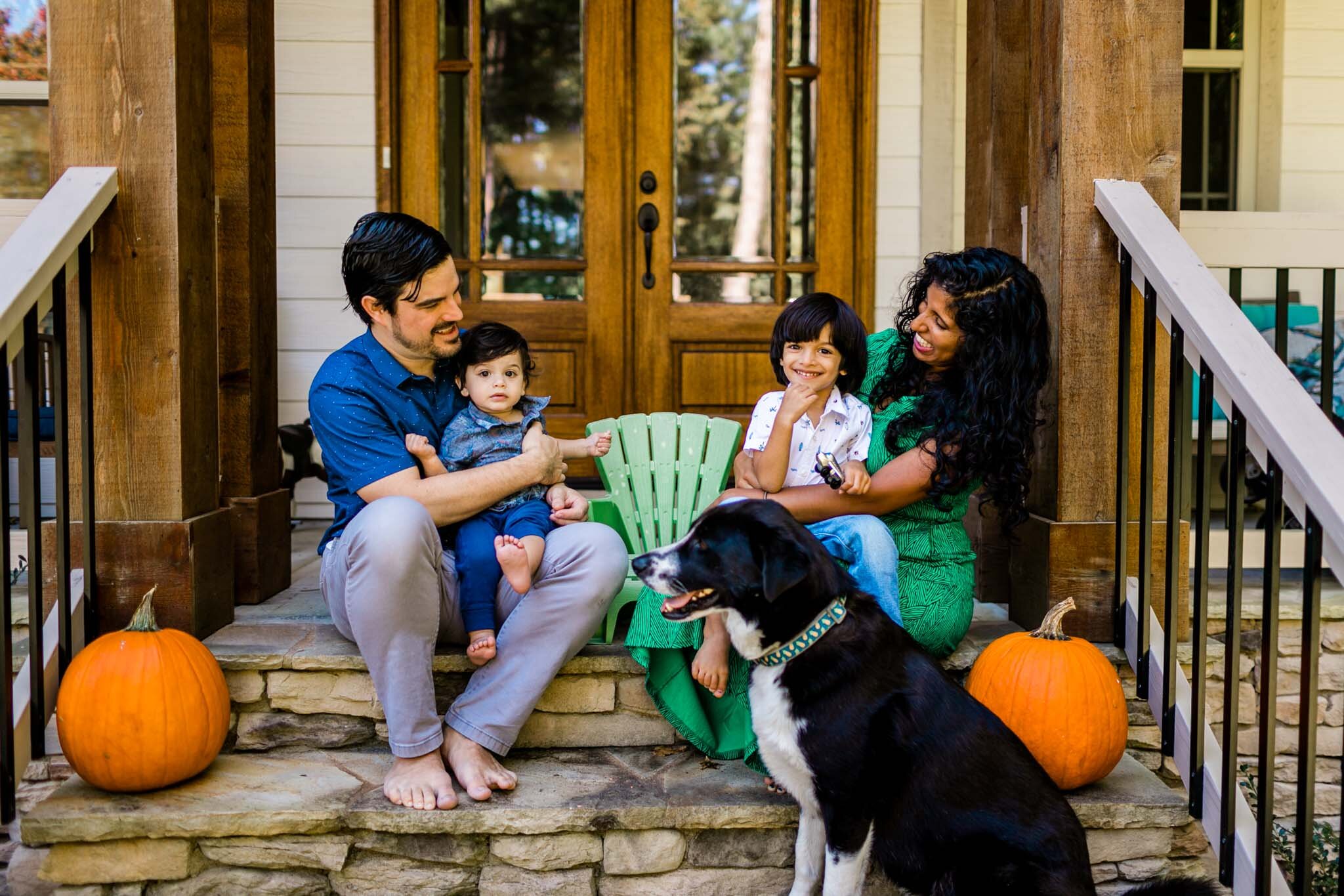 Durham Family Photographer | By G. Lin Photography | Family sitting on front porch