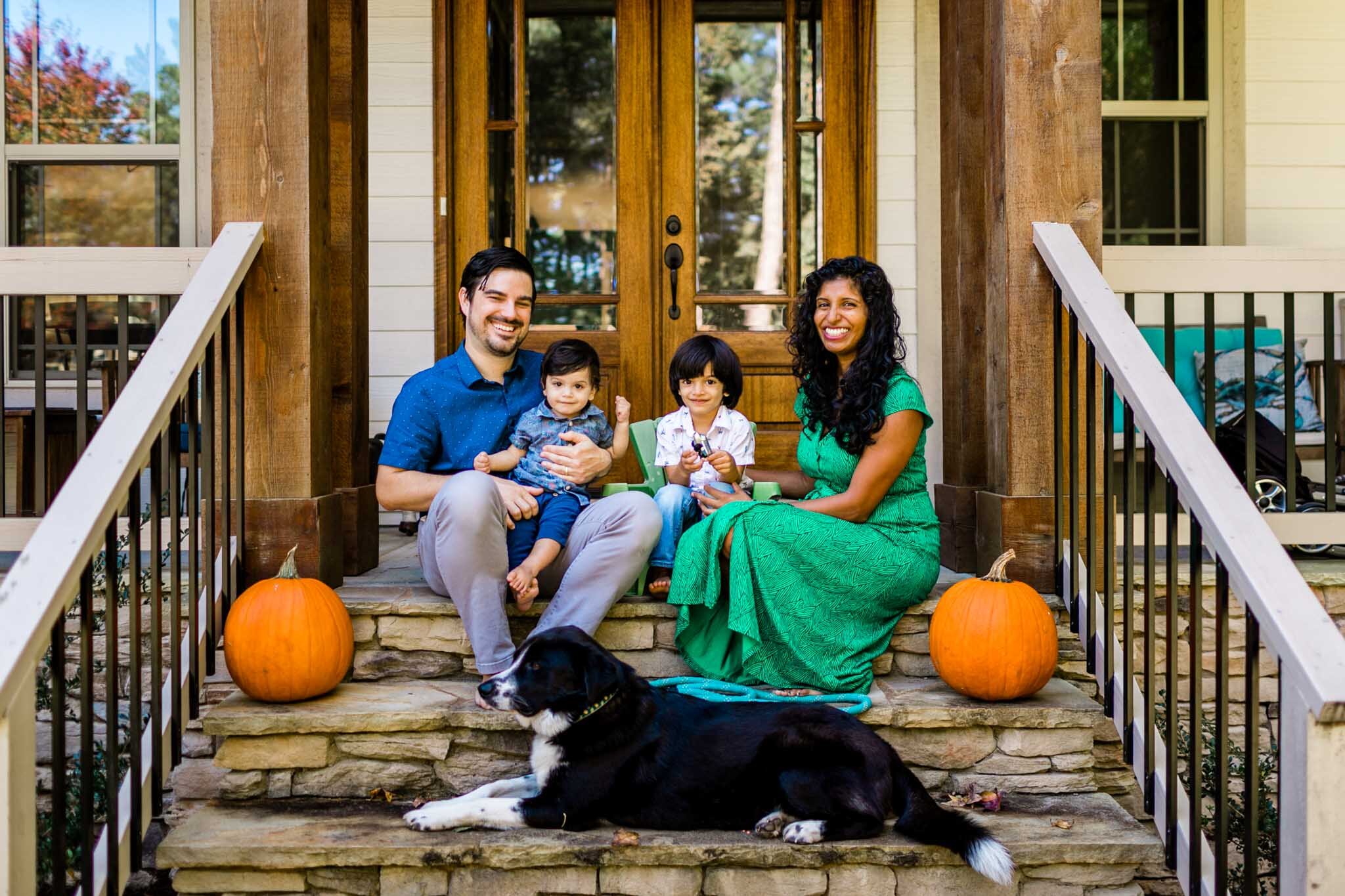 Durham Family Photographer | By G. Lin Photography | Fall family photo at home